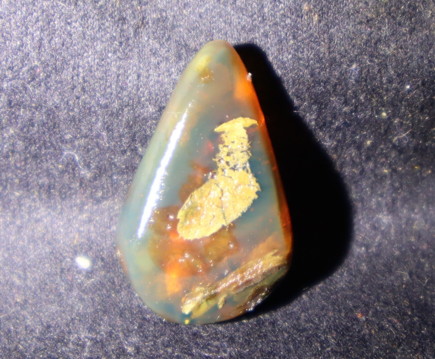 Lovely Natural Dominican Translucent Cognac Blue Amber Polished Stone 25mm – photo 3