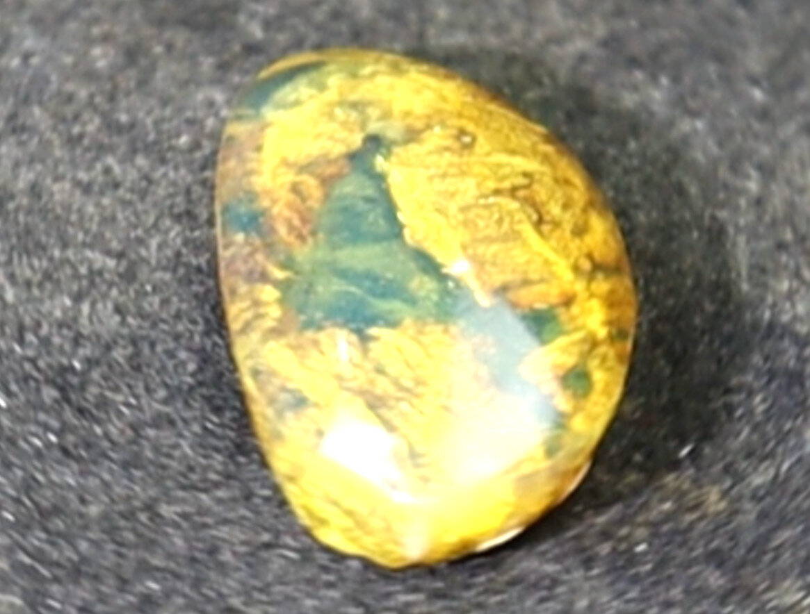 Exquisite Natural Dominican Translucent Cognac Blue Amber Polished Stone 20mm – photo 5