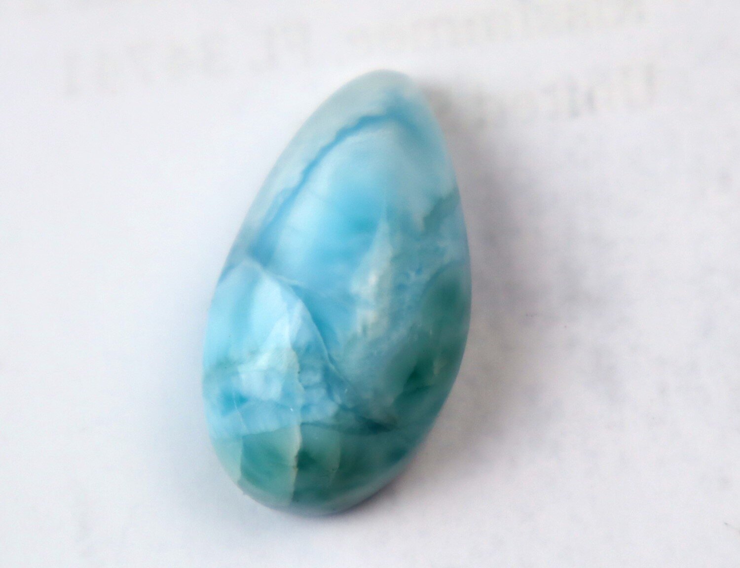 Exquisite Natural Sky Blue Larimar Teardrop Cabochon 26mm – photo 3