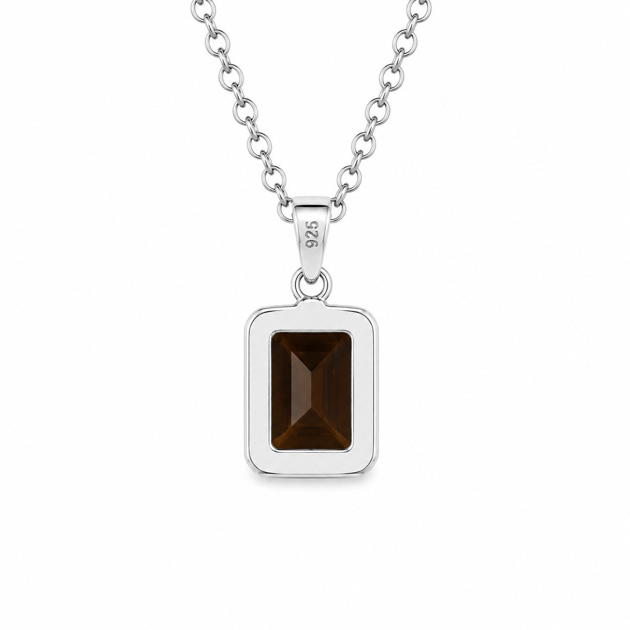Unique Premium Brown Smoky Quartz 925 Sterling Silver Rectangular Faceted 30mm – photo 4