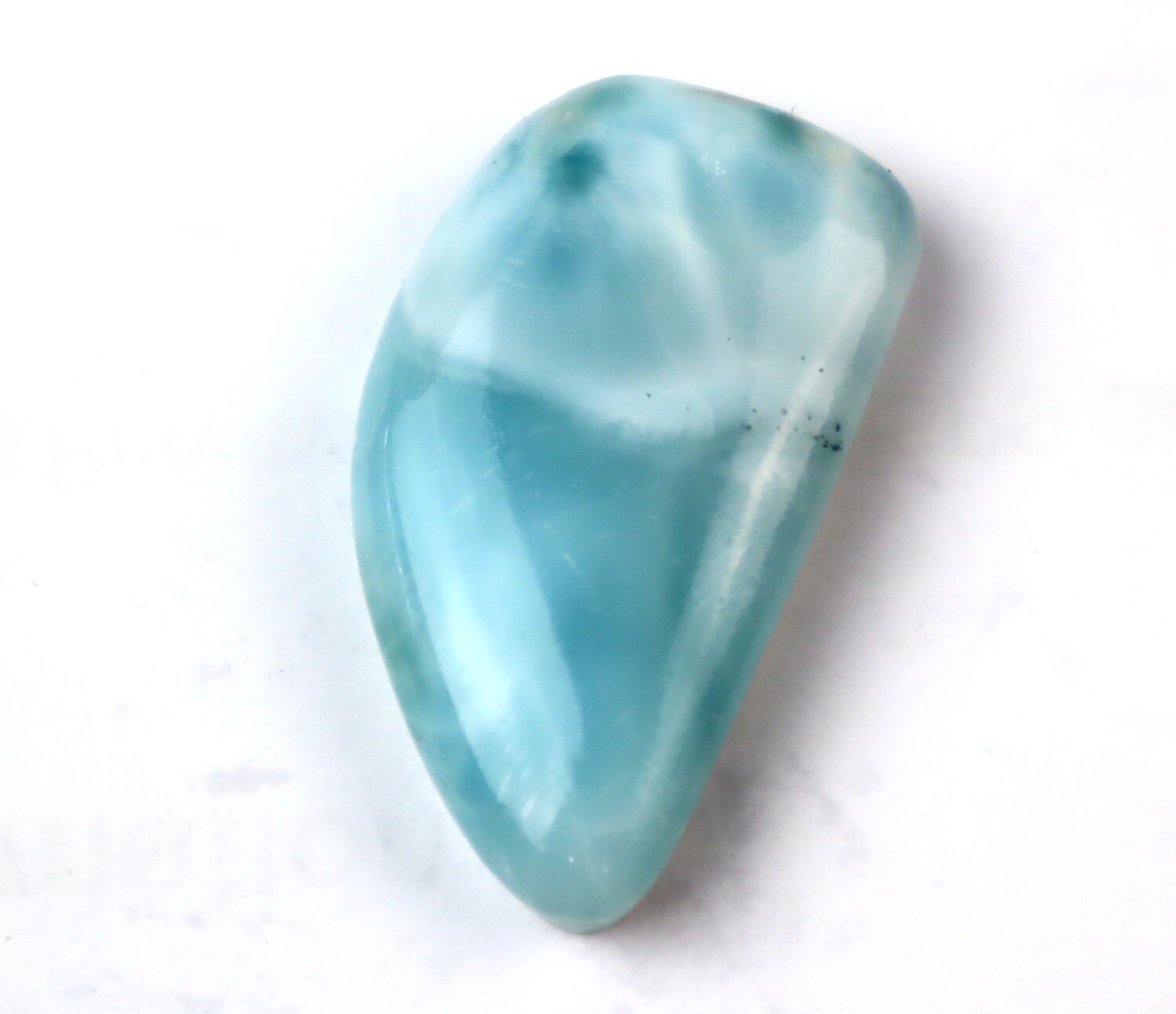 Natural Dominican Larimar Cabochon 30mm Ocean Blue – photo 6