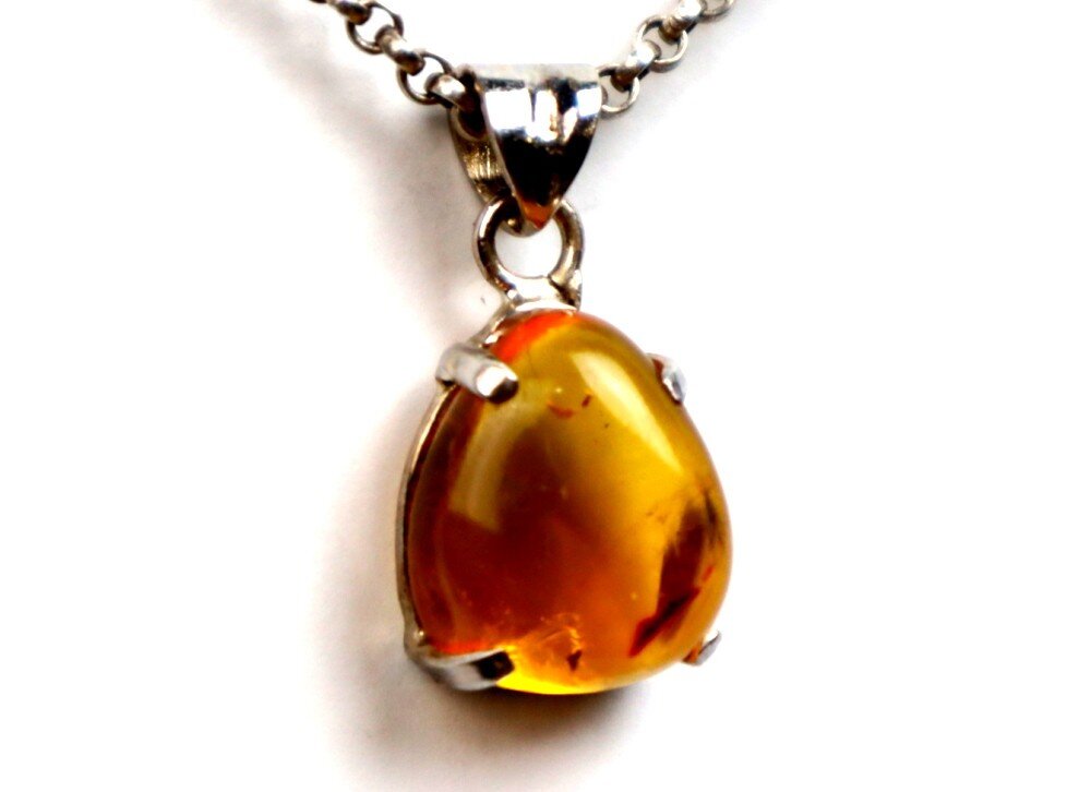 Finest Amber Insect parasitic wasp Fossil .925 Sterling Silver Pendant 28mm – photo 6