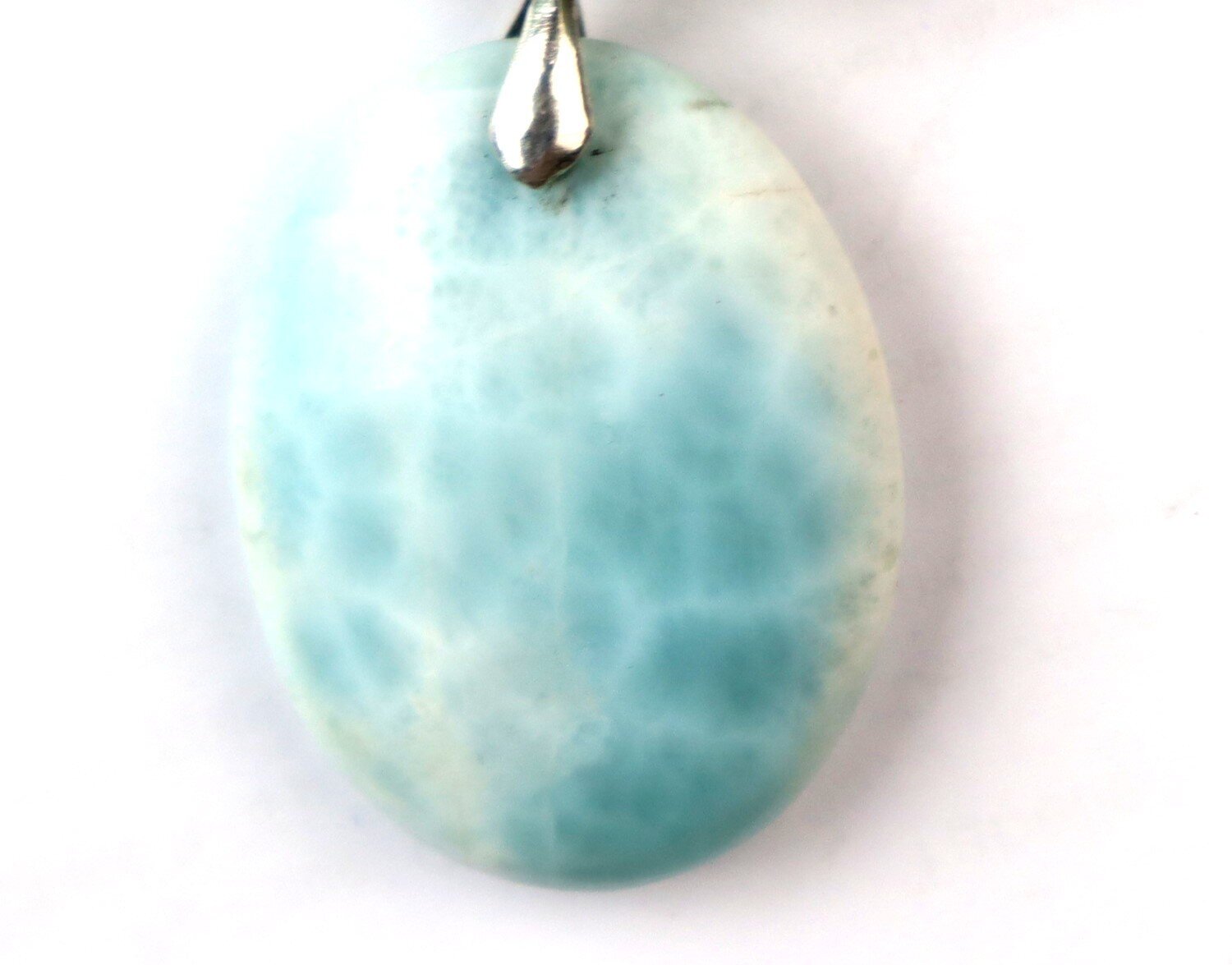 55g Larimar Necklace solid 925 Sterling Silver 18” 38mm Statement – photo 10