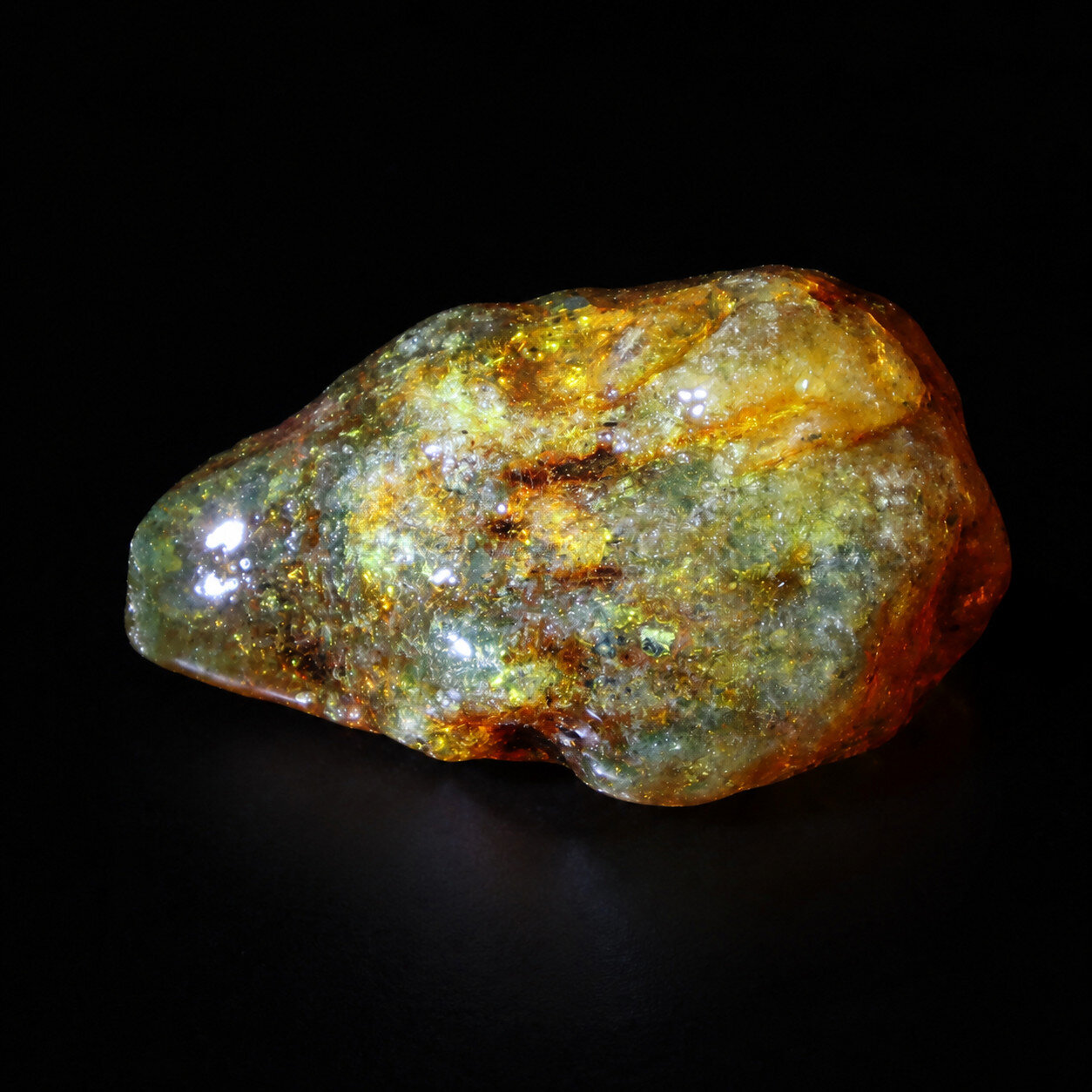 Authentic Cognac Blue Green Dominican Amber Rough Specimen Chunk 72mm 50.5g – photo 8