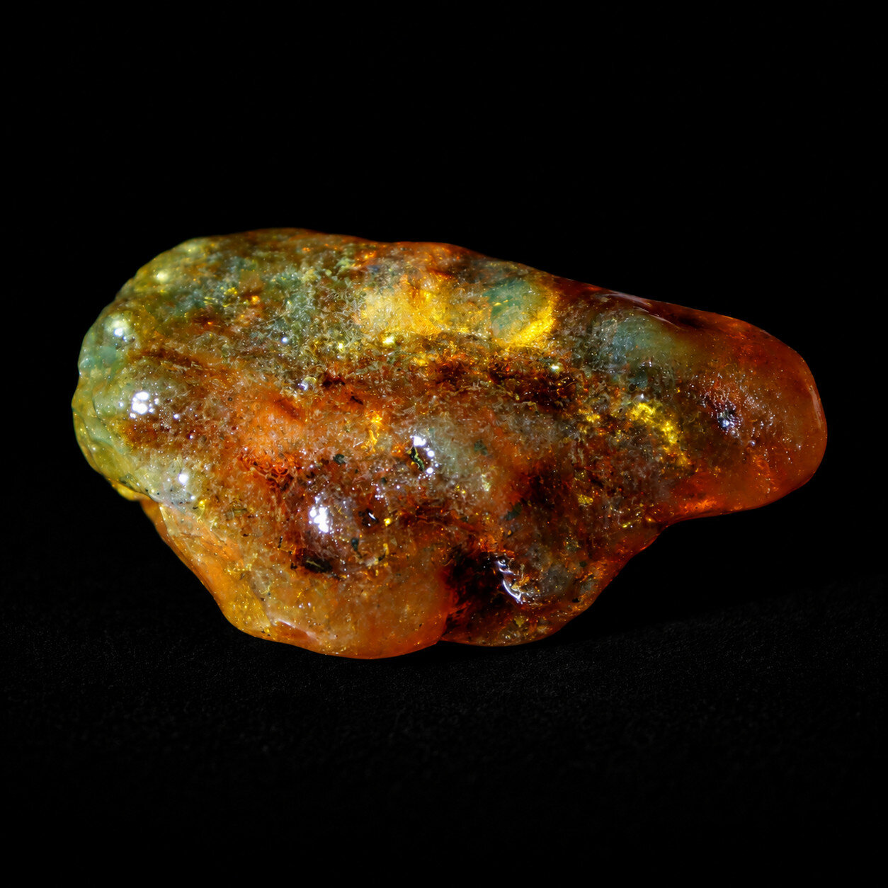 Authentic Cognac Blue Green Dominican Amber Rough Specimen Chunk 72mm 50.5g – photo 12