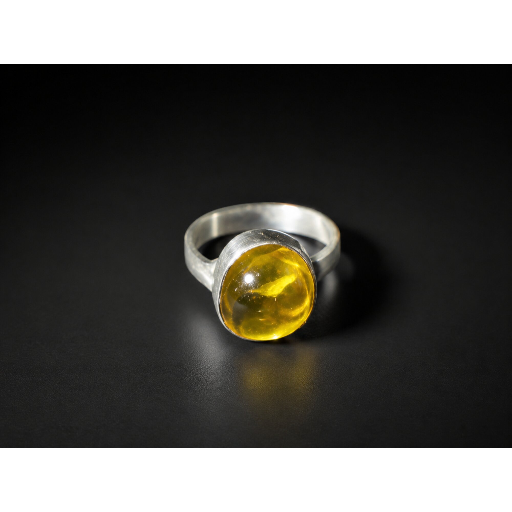 Natural Dominican Clear Yellow Amber Ring 925 Sterling Silver Size 6 Jewelry – photo 4