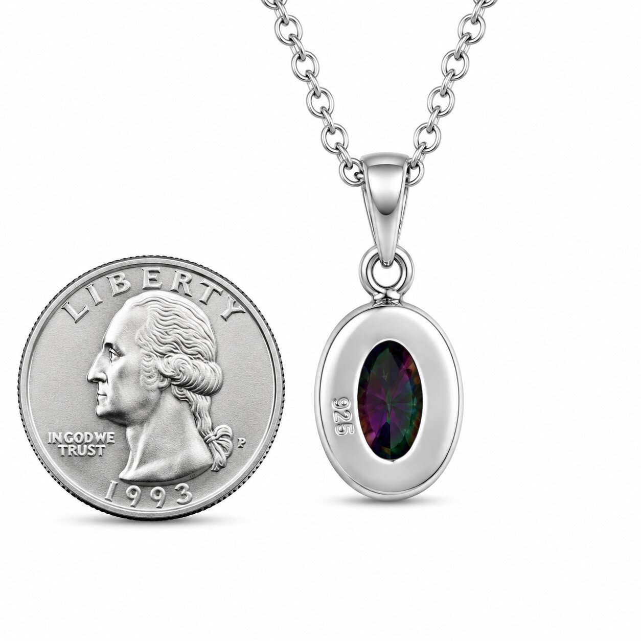 Unique Premium Multicolor Mystic Topaz (Coated Topaz) 925 Sterling Silver Oval – photo 4