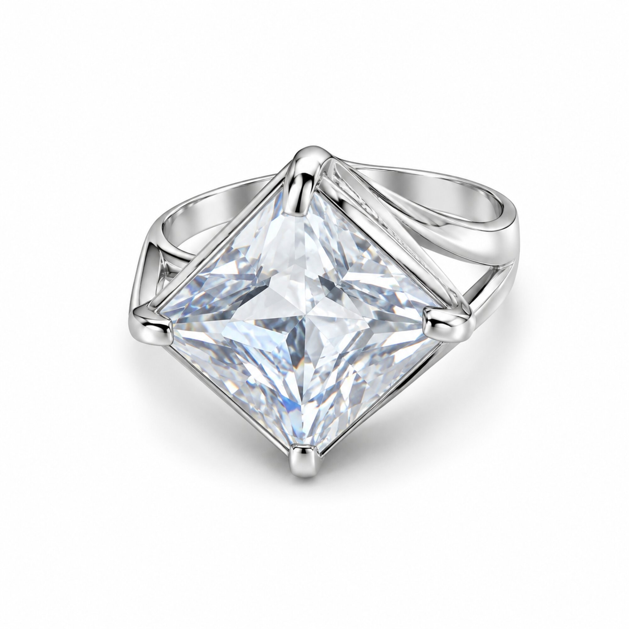 Exceptional Clear White Cubic Zirconia 925 Sterling Silver Ring #6 – photo 2
