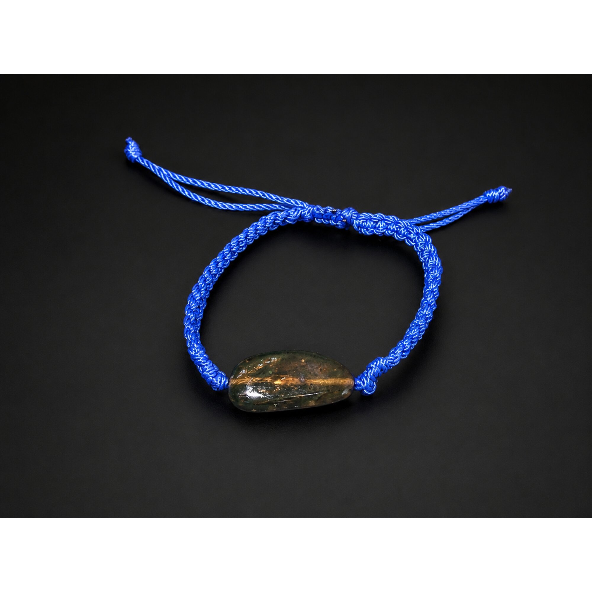 Artisan Translucent Dark Green Dominican Amber Bracelet 28mm – photo 2