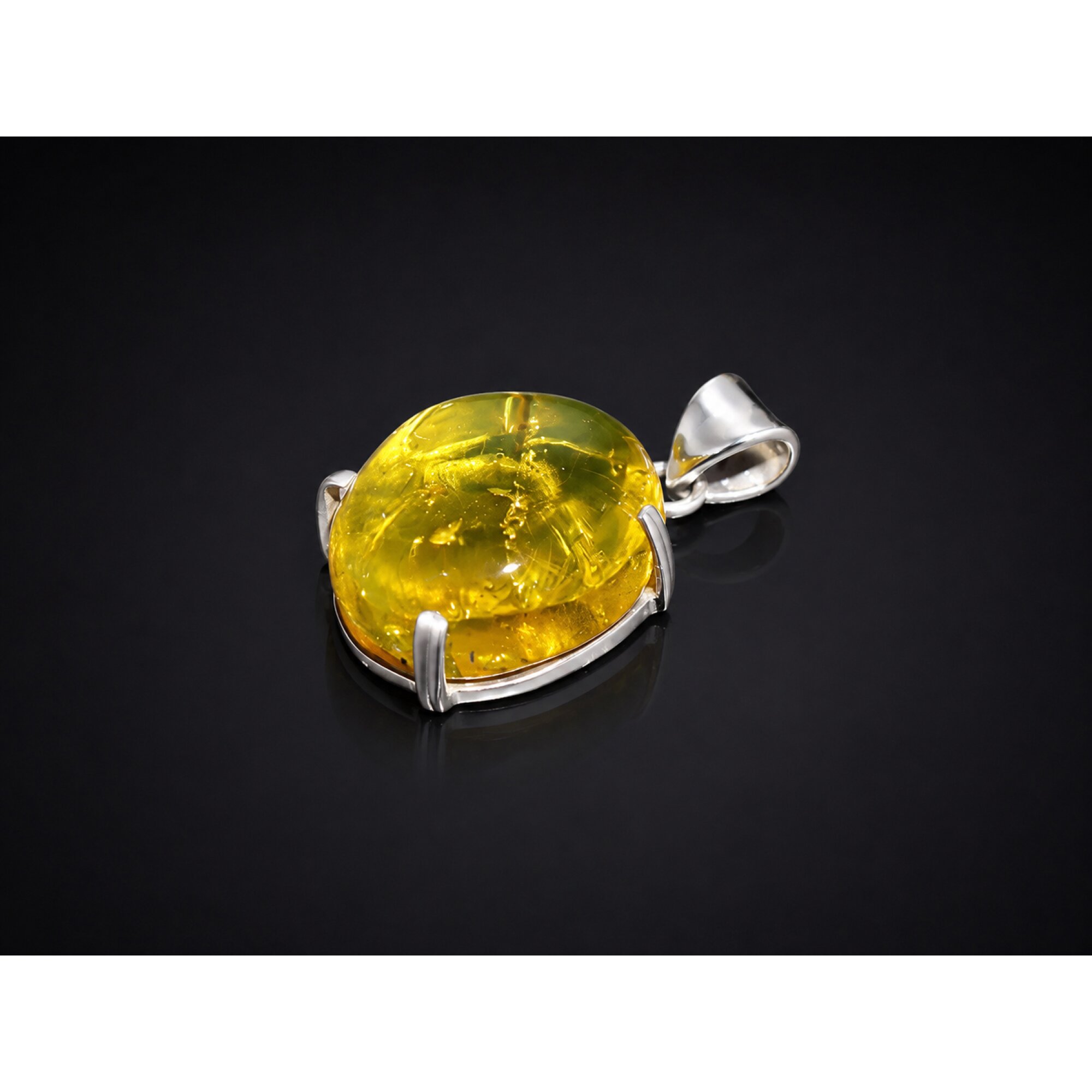 Handmade Clear Wasp Dominican Amber 925 Sterling Silver Fossils 32mm 4.4g – photo 6