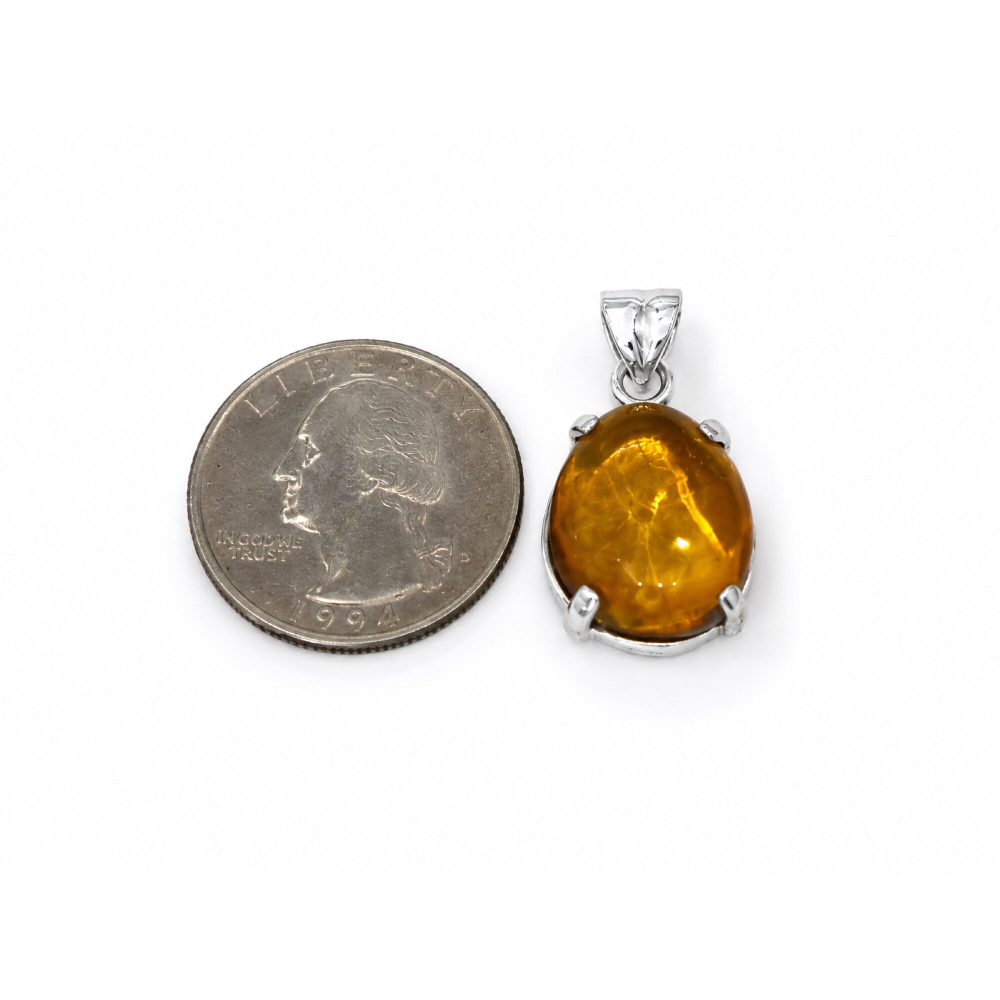 Untreated Clear Midge Gnat Dominican Amber 925 Sterling Silver Fossils 28mm 2.9g – photo 3