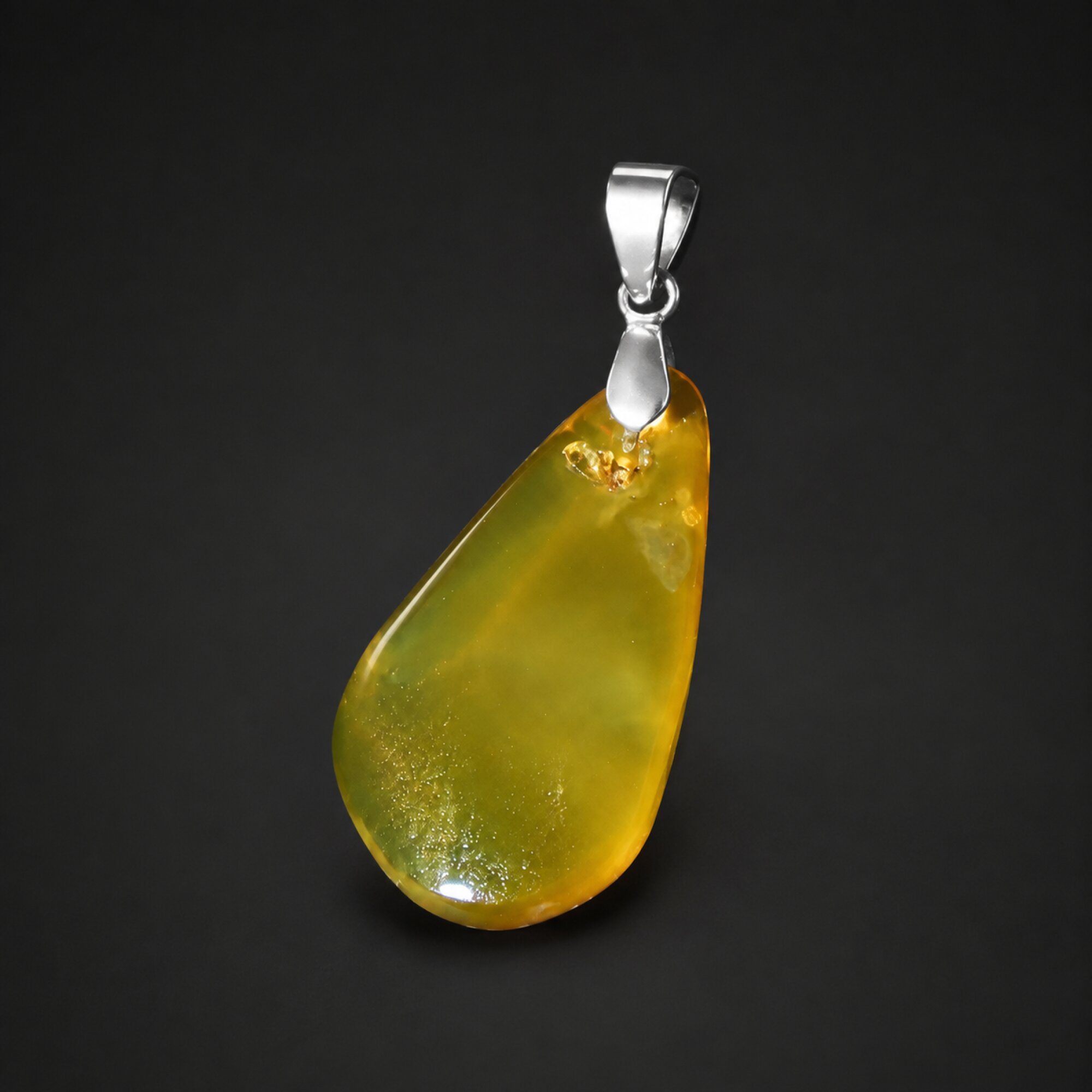 True Caribbean Clear Yellow Orange 925 Sterling Silver Dominican Amber Pendant 3 – photo 2
