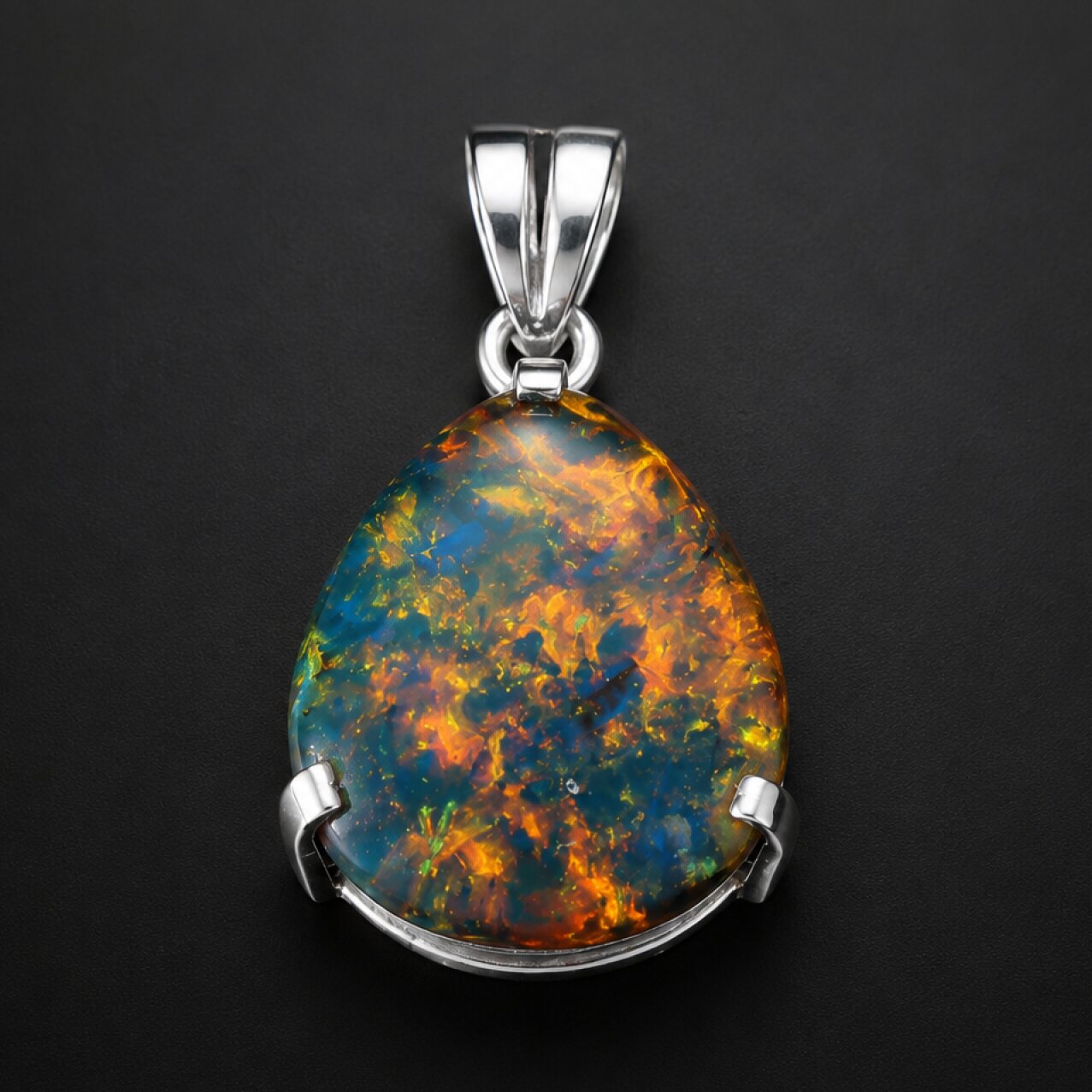 Naturally Beautiful Clear Blue 925 Sterling Silver Dominican Amber Pendant