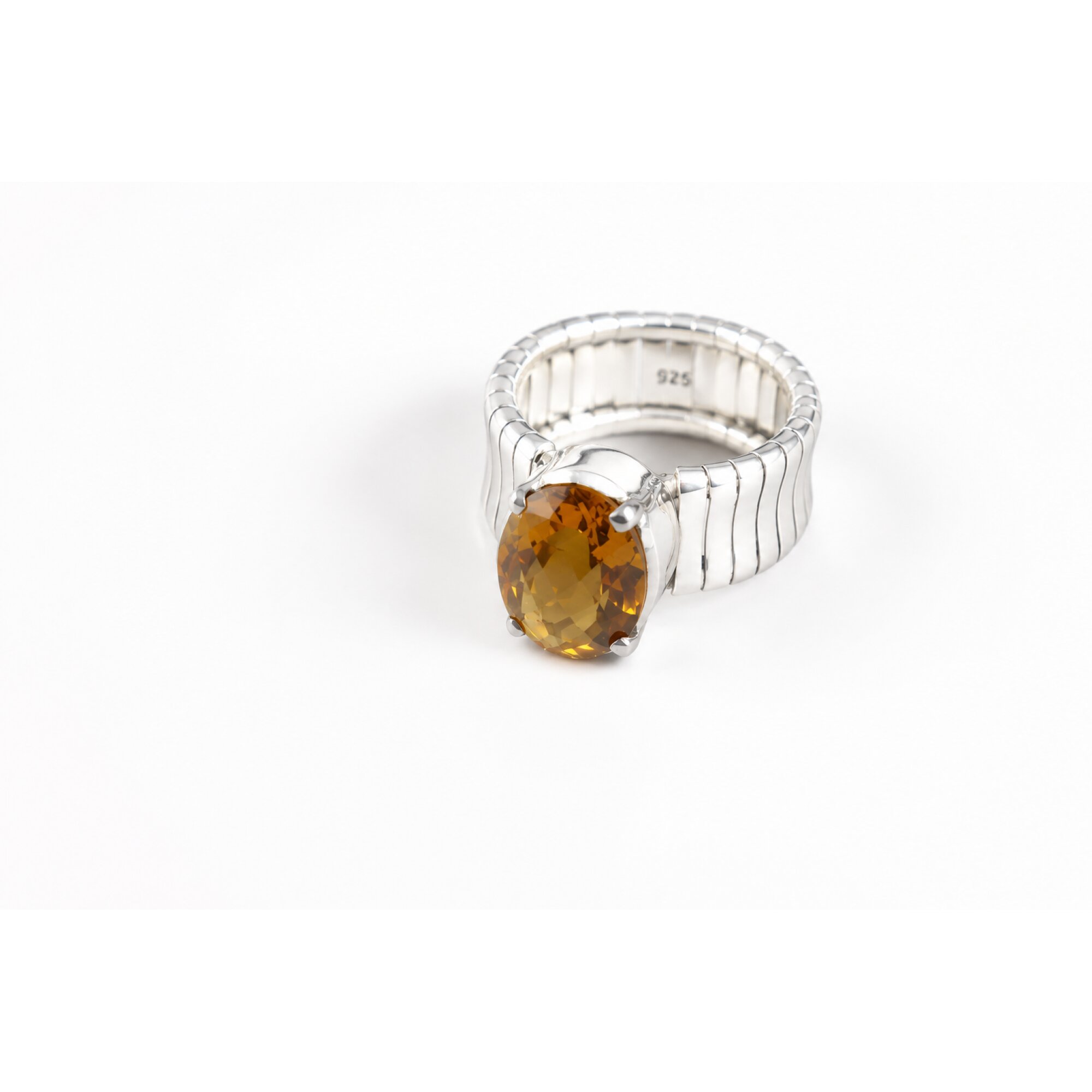 Clear Orange Natural Citrine oval 925 Sterling Silver Ring Size 7.50 – photo 7
