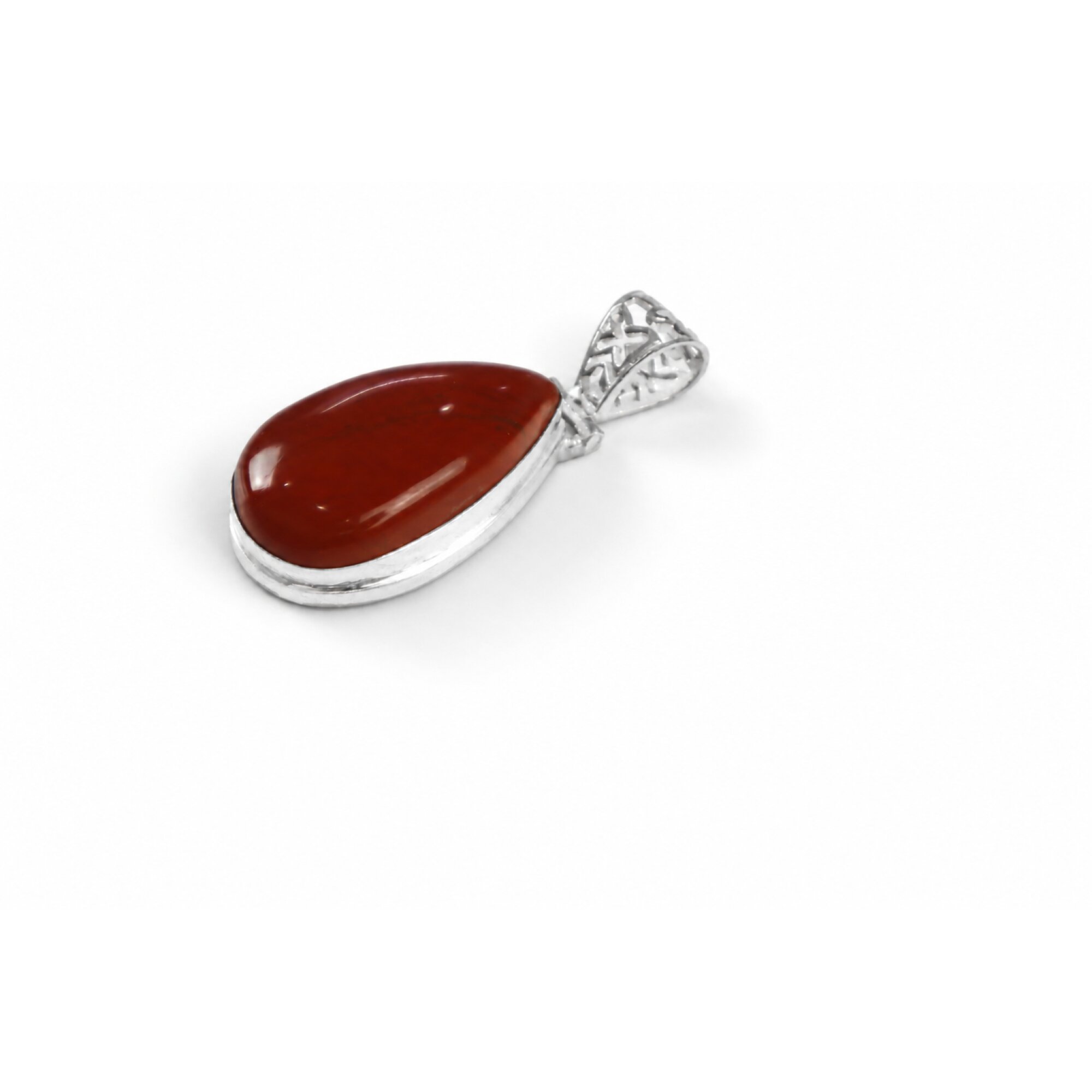 red Carnelian teardrop 925 Sterling Silver Pendant 49 mm – photo 6