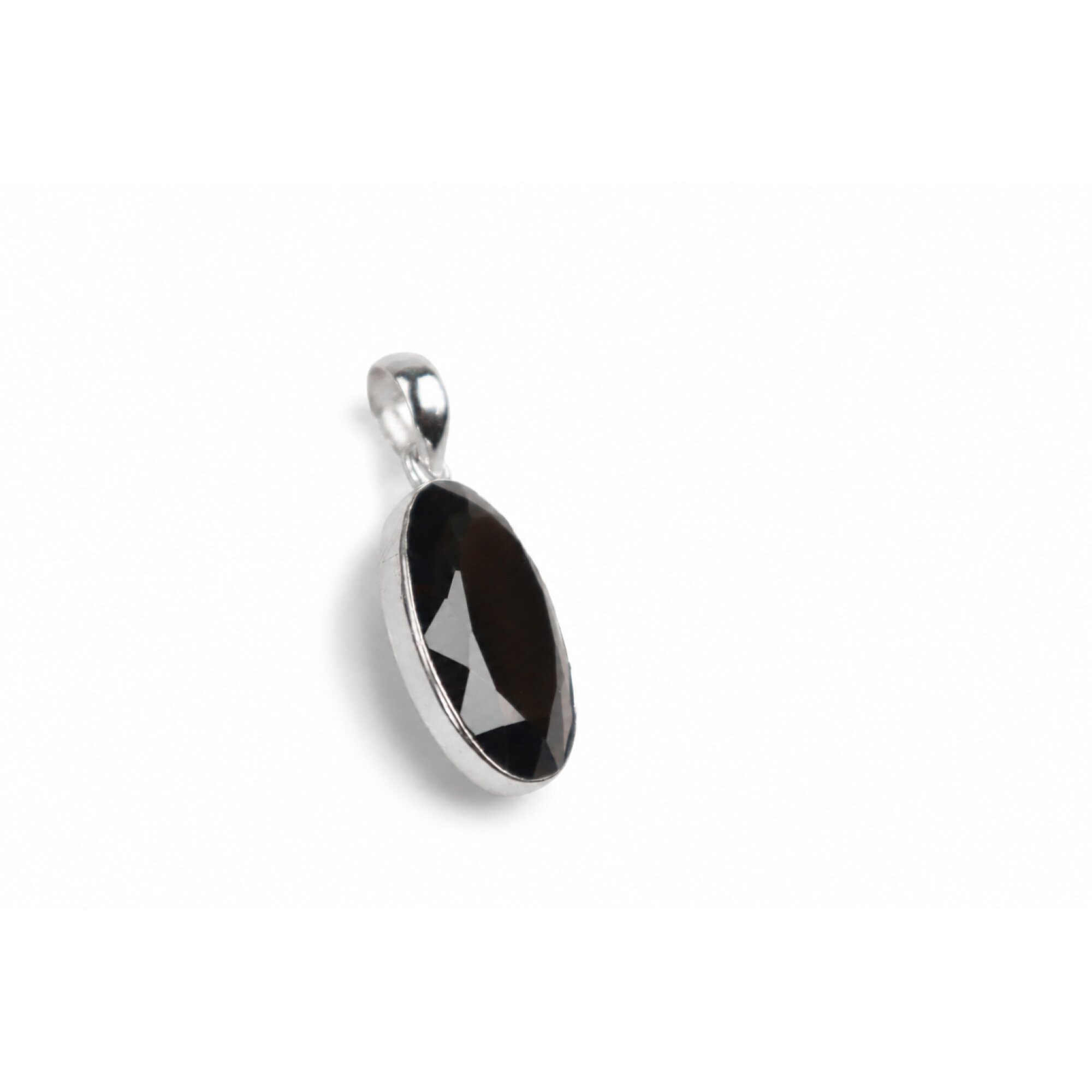 Clear purple Natural smokey quartz oval 925 Sterling Silver Pendant 43 mm – photo 5