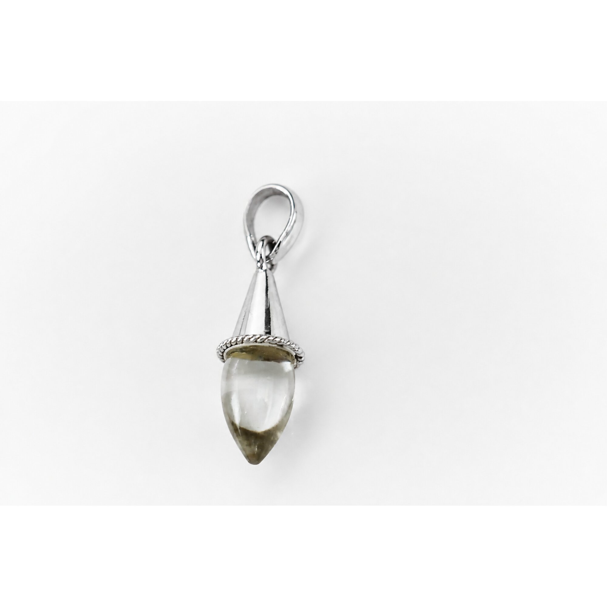 clear Rock Crystal teardrop 925 Sterling Silver Pendant 40 mm – photo 5