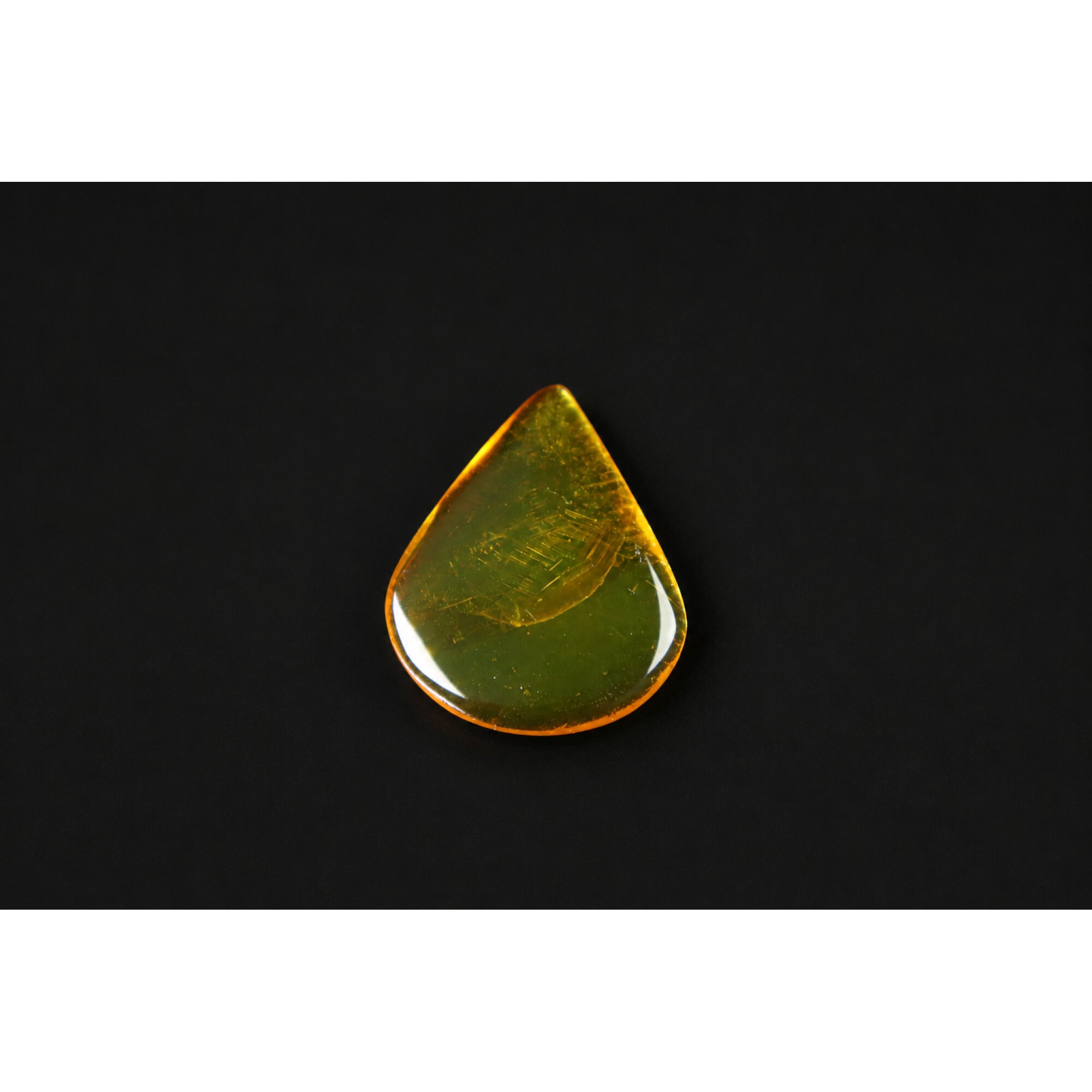 Clear green yellow Natural Dominican Amber teardrop Polished Stone 24 mm – photo 4