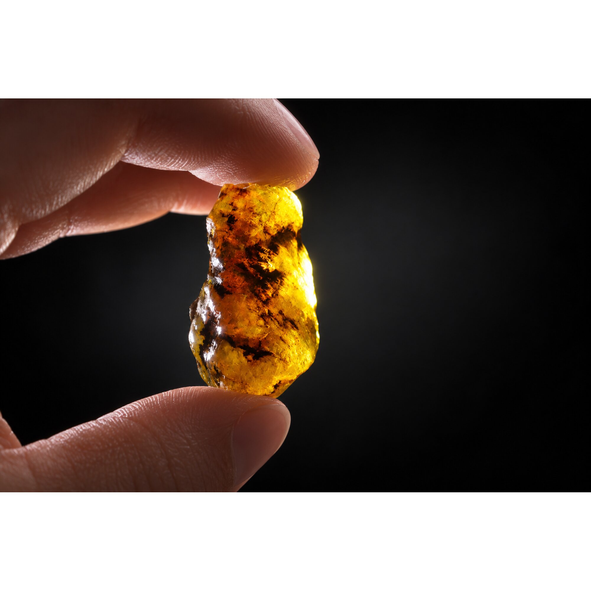 Clear yellow blue Natural Dominican Amber raw 925 Sterling Rough Specimen 41 mm – photo 4