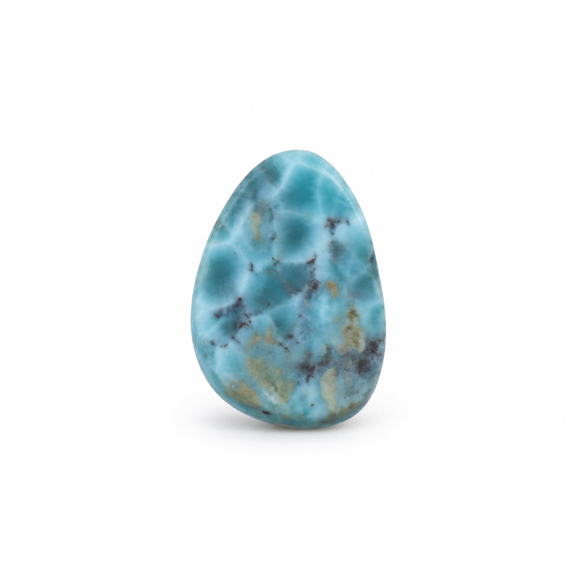 light blue Natural Dominican Larimar pear Polished Stone 29 mm – photo 4