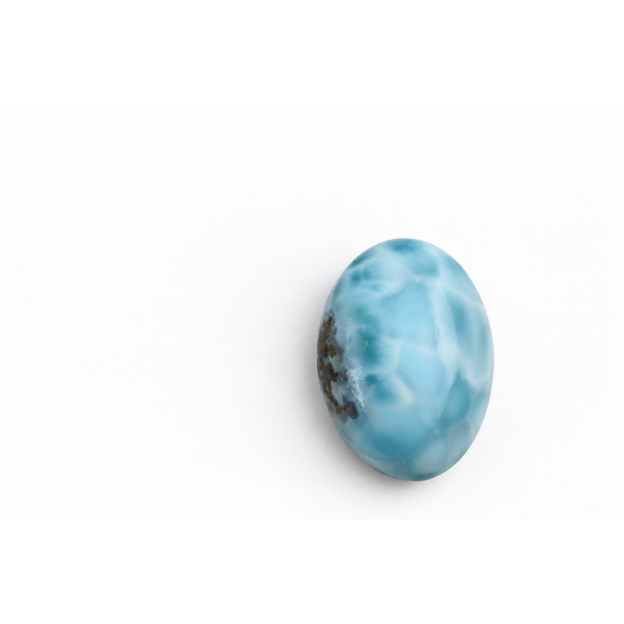 sky blue Natural Dominican Larimar oval Polished Stone 30 mm – photo 3