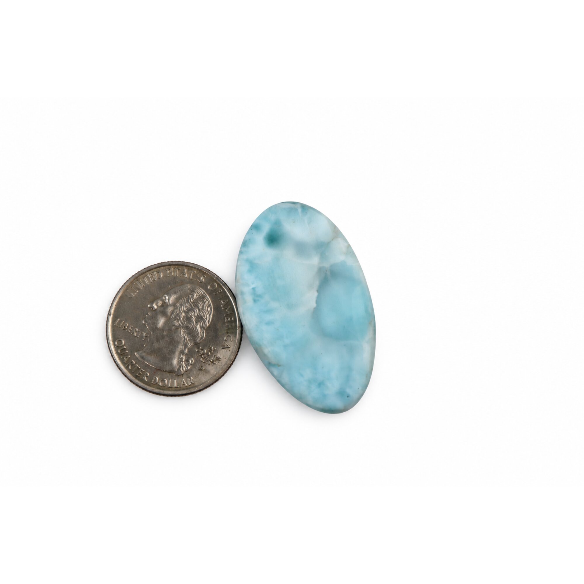 Genuine Sky Blue Larimar Oval Stone 38mm – photo 3