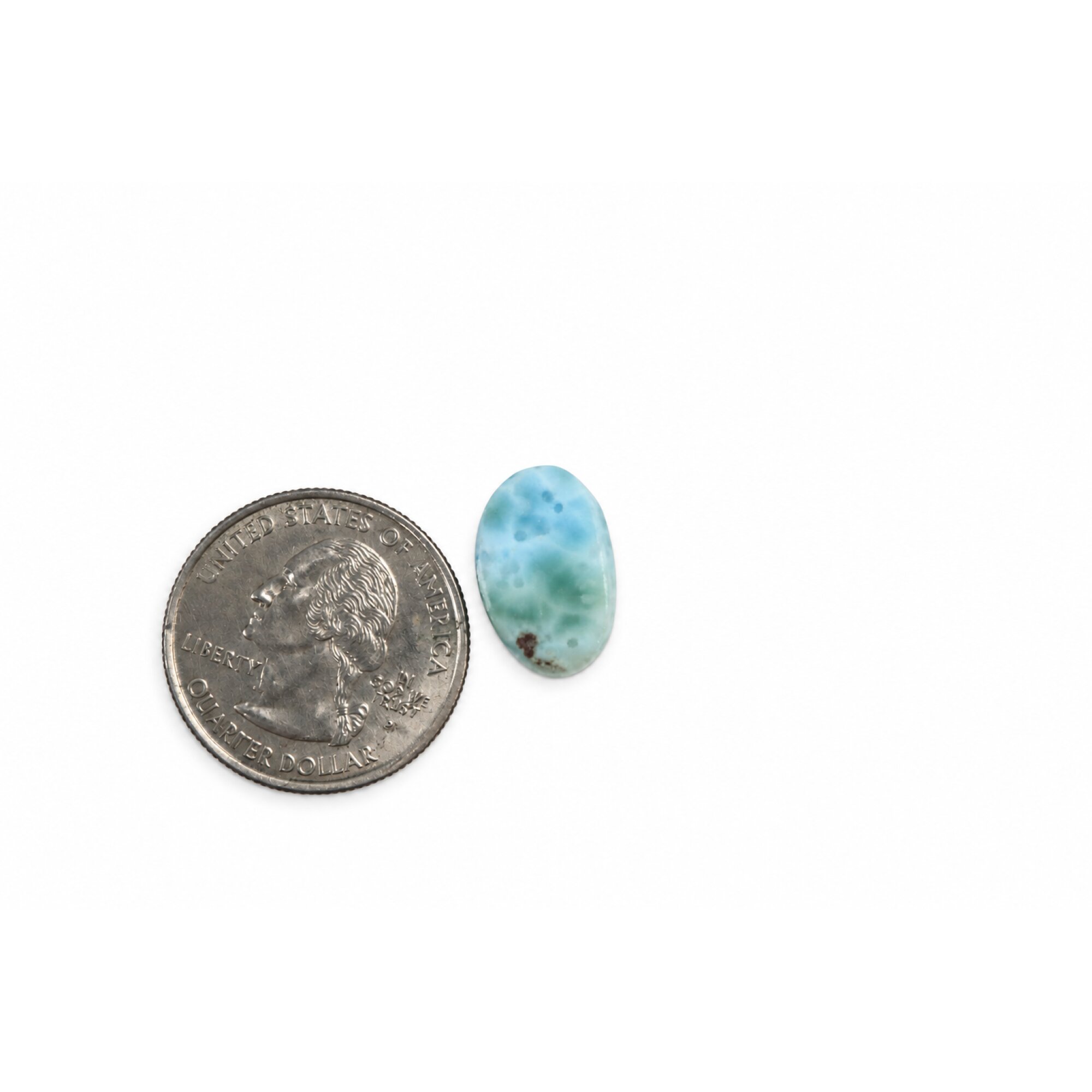 Genuine Sky Blue Larimar Oval Stone 17mm – photo 4