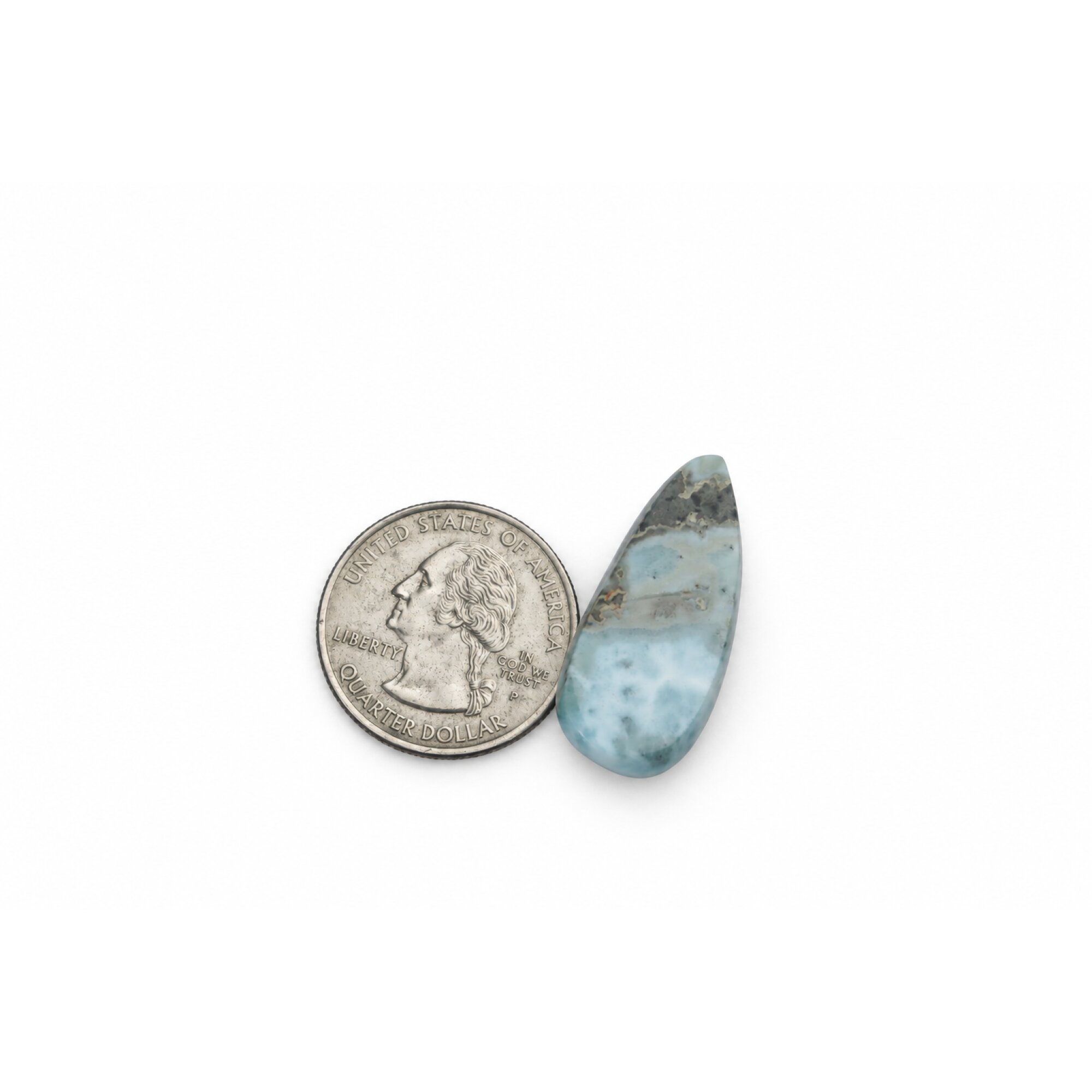 Handmade light blue larimar Polished 30mm – photo 2