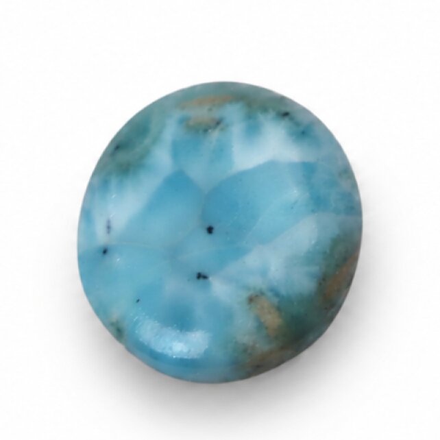 Genuine Handcrafted ocean blue larimar Polished 18mm