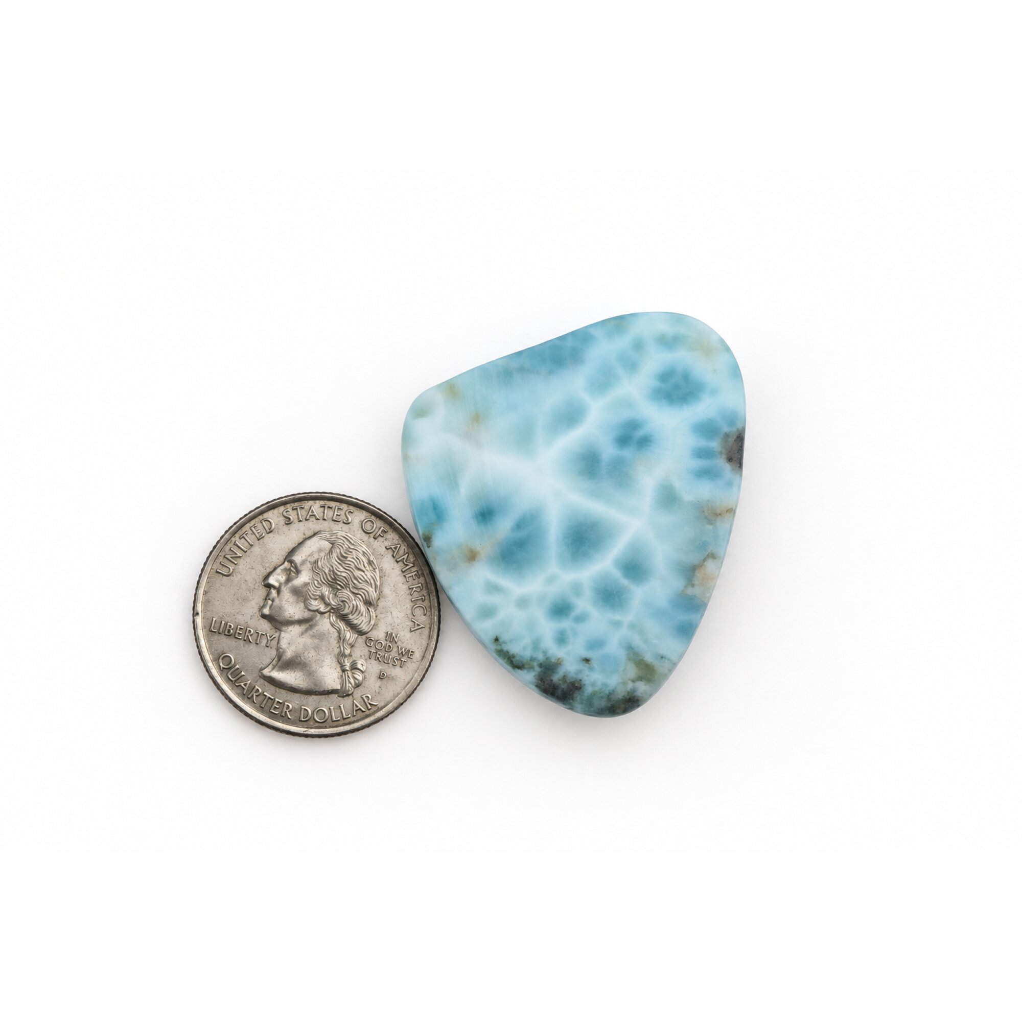 Genuine Handcrafted light blue larimar Polished 40mm – photo 4