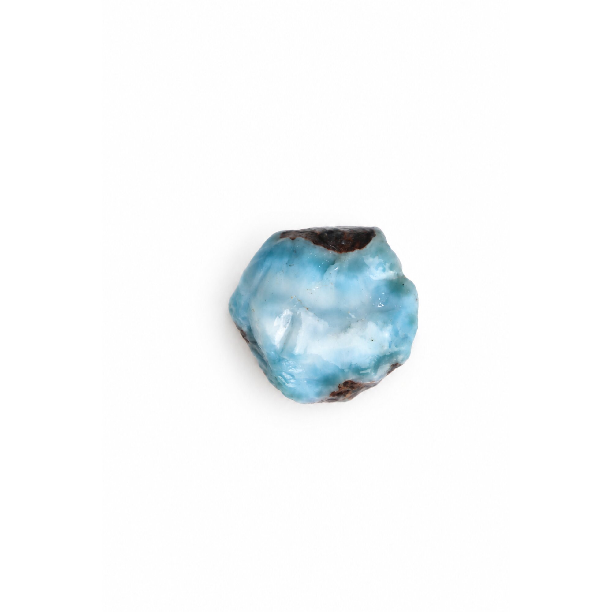 Pure natural sky blue rough Dominican Larimar 30mm – photo 3