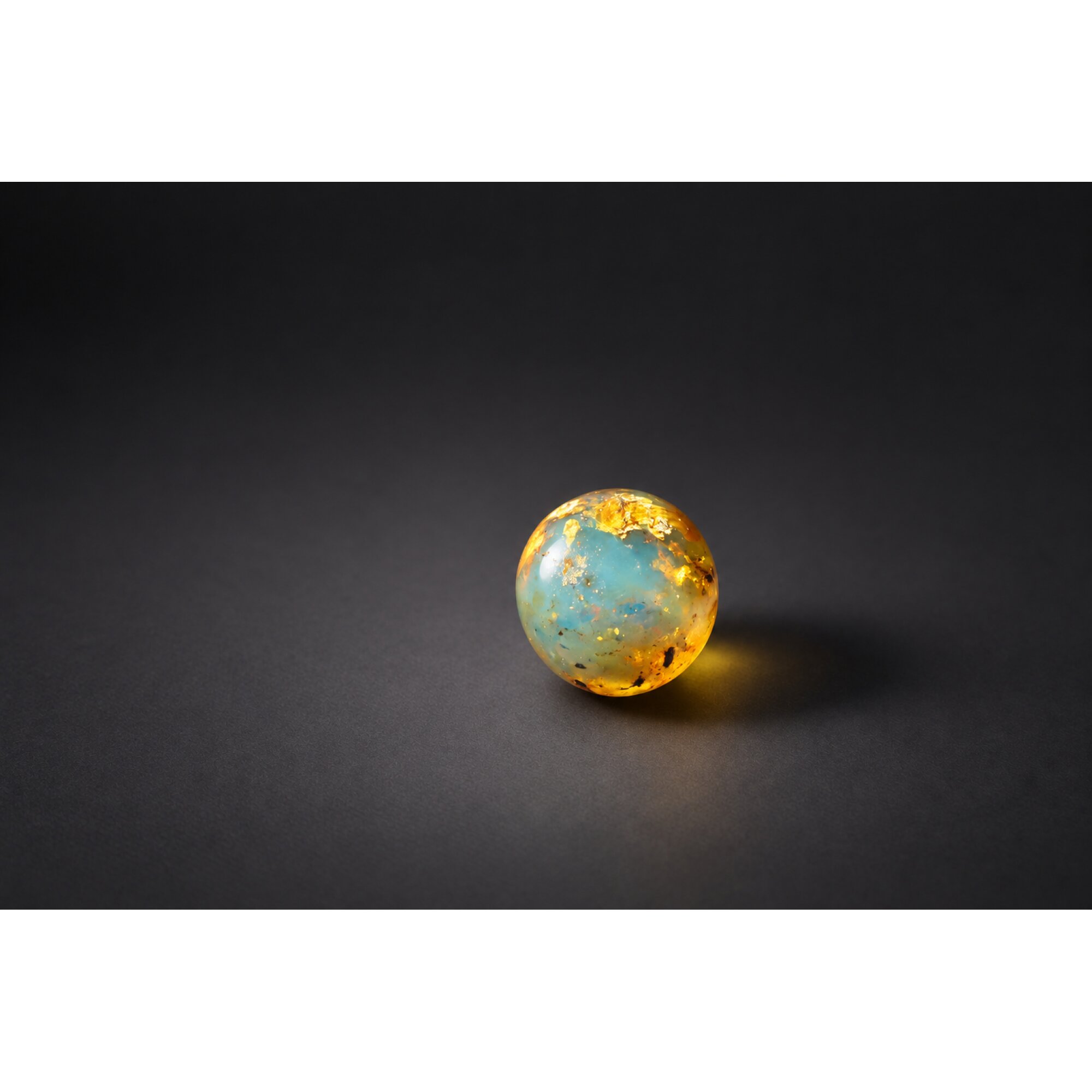 Natural orange blue Dominican amber sphere/ball 19.3mm – photo 5