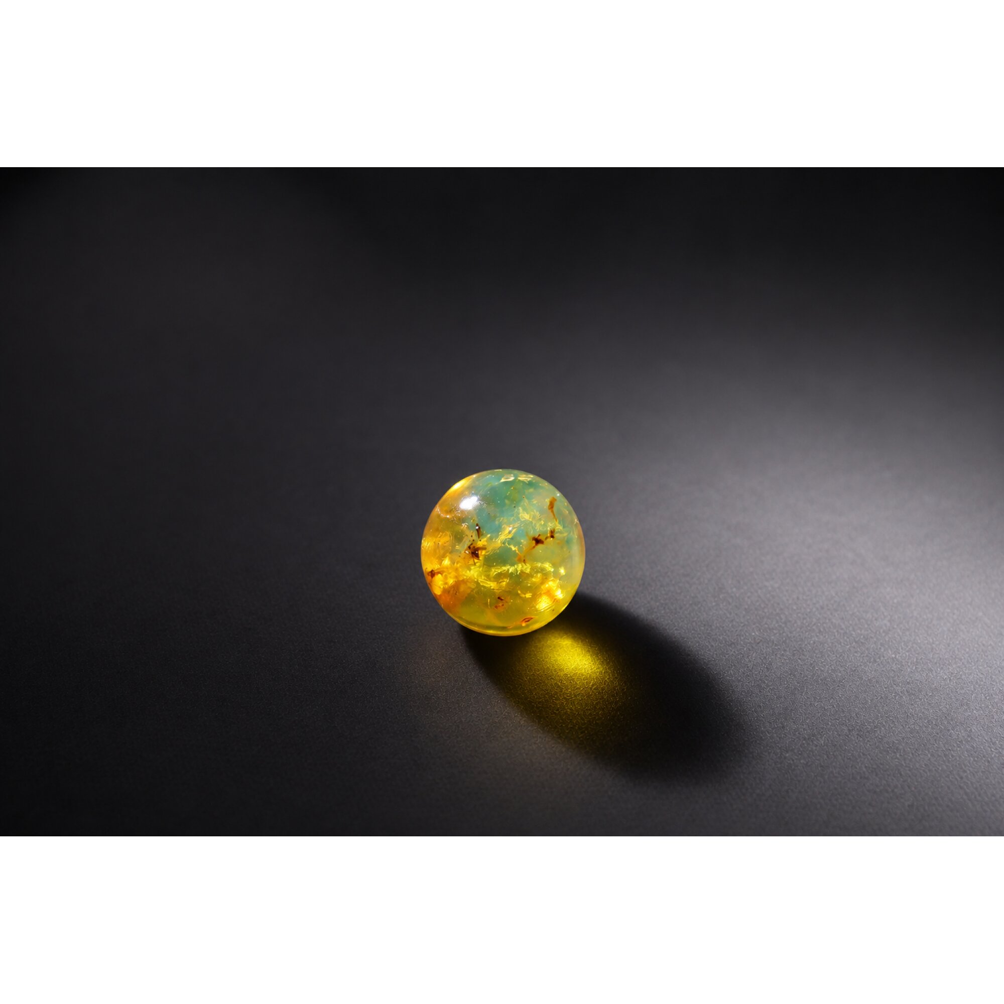 Untreated yellow blue Dominican amber sphere/ball 17.5mm – photo 6