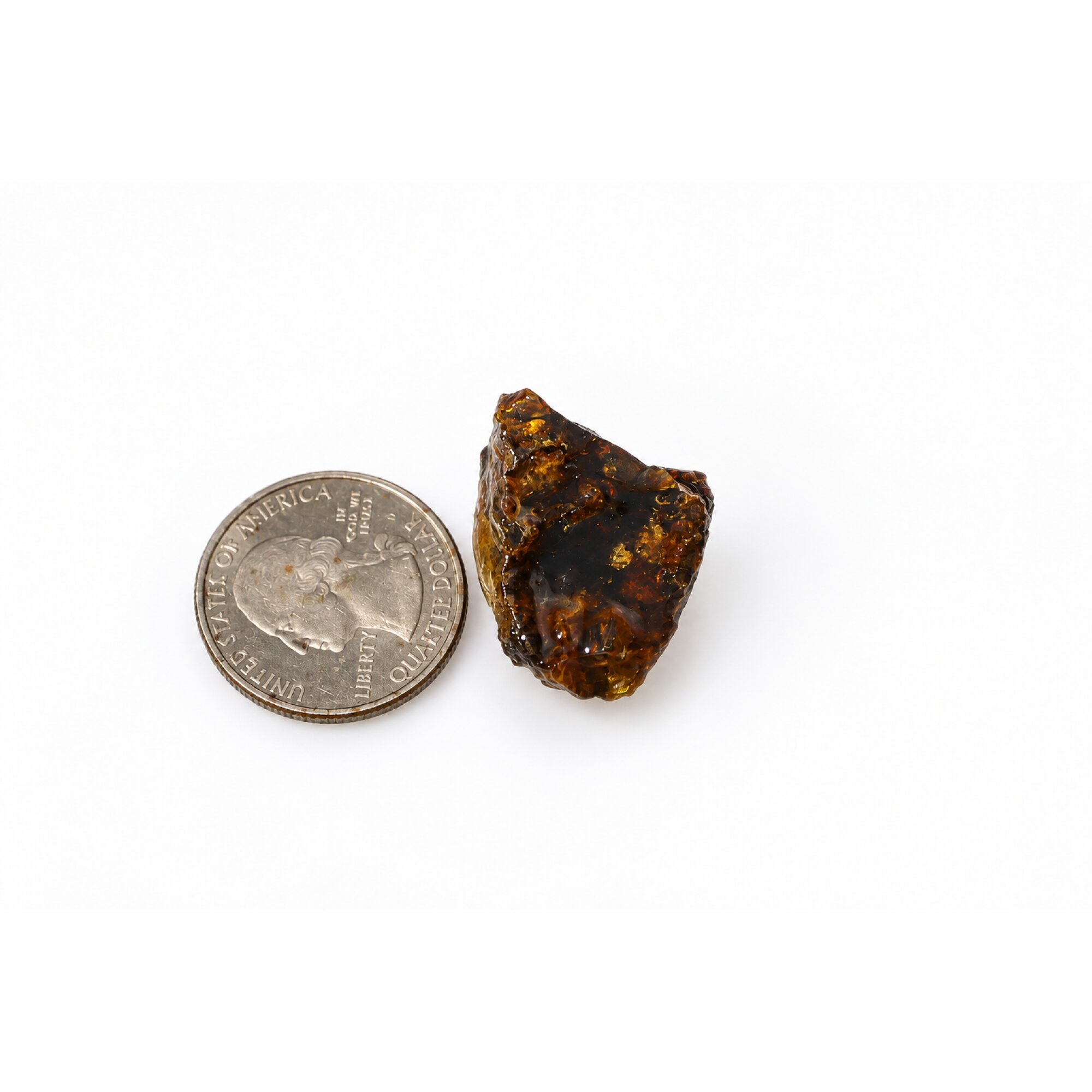 Real royal blue rough specimen Dominican amber 27mm – photo 2