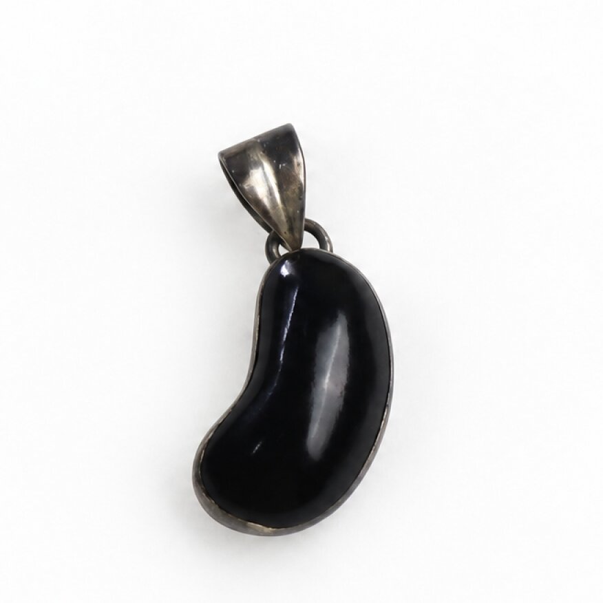 Master crafted brown black coral sterling silver pendant 32mm