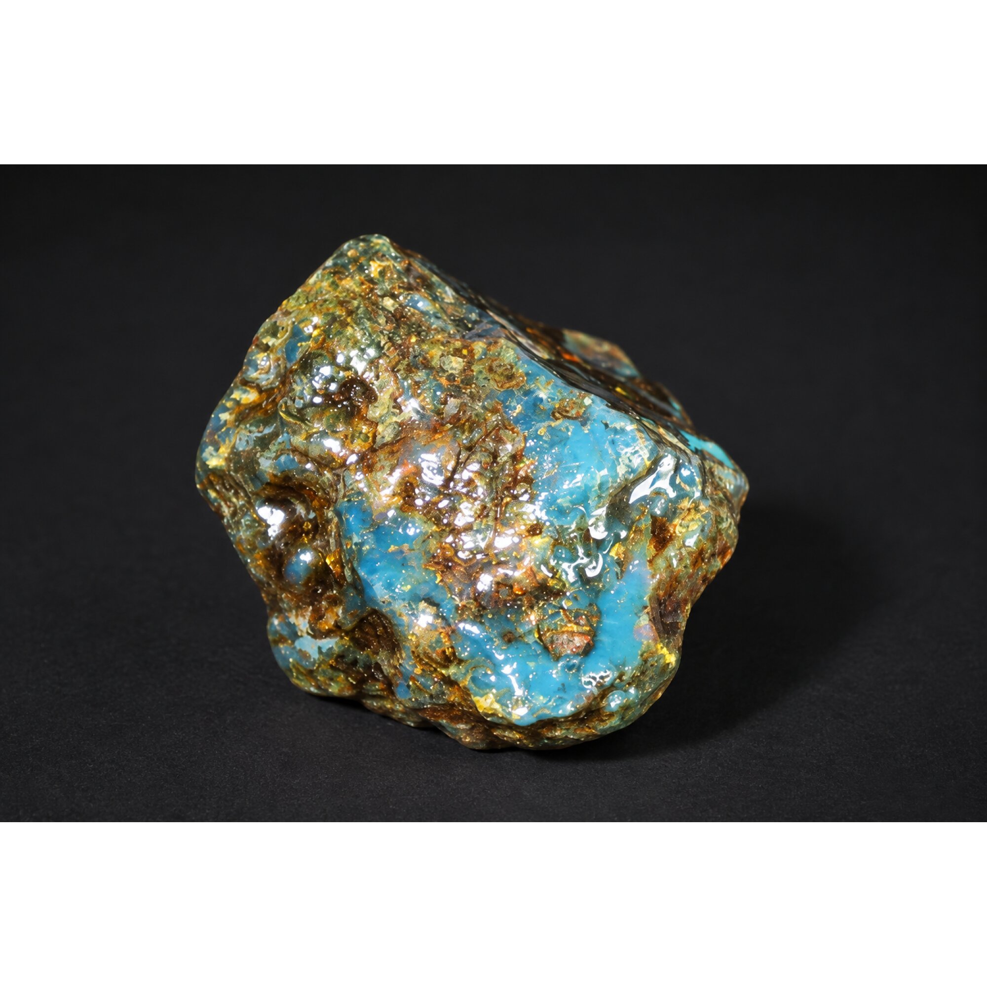 Natural sky blue rough specimen Dominican amber 40mm – photo 5