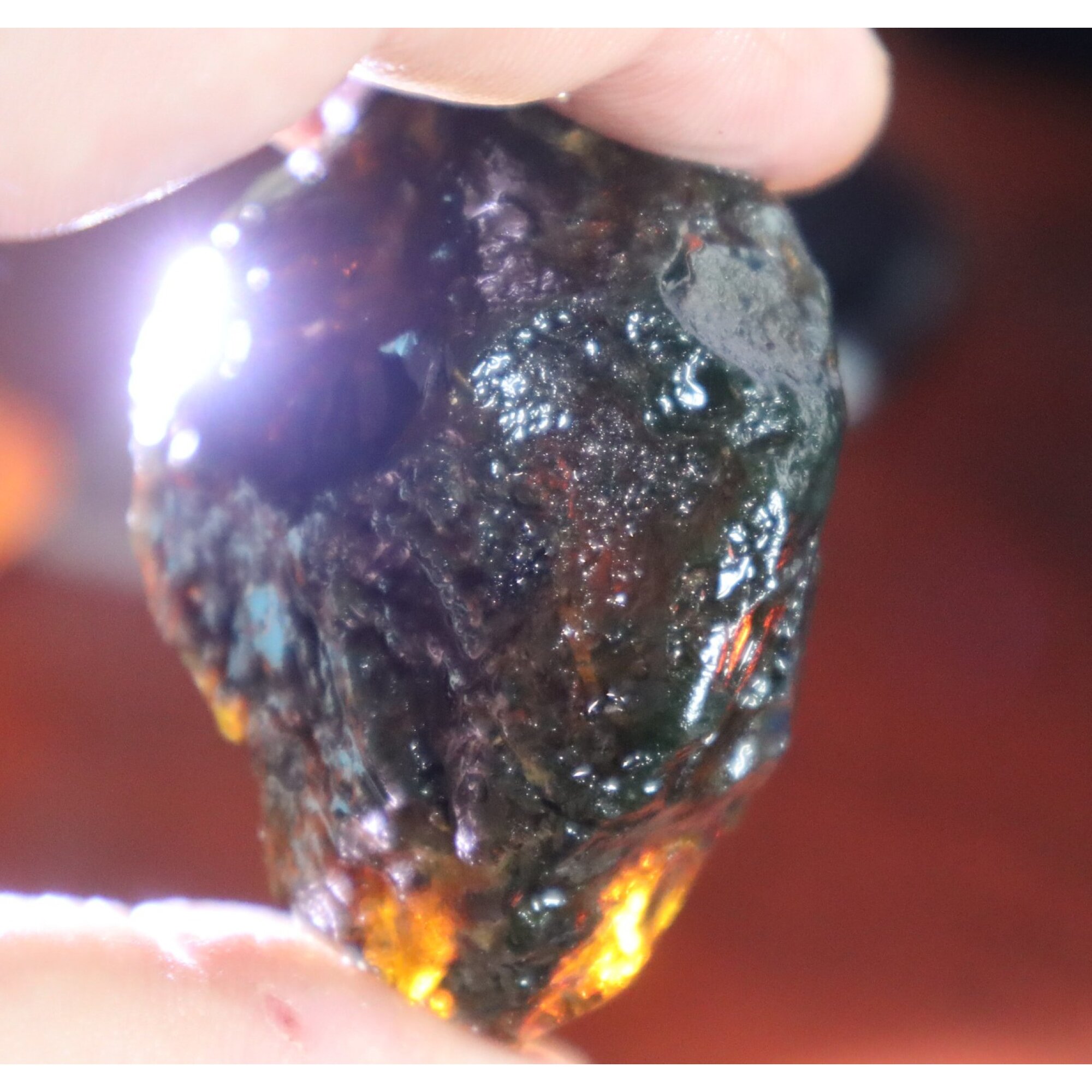 Authentic green blue rough specimen Dominican amber 55mm – photo 13