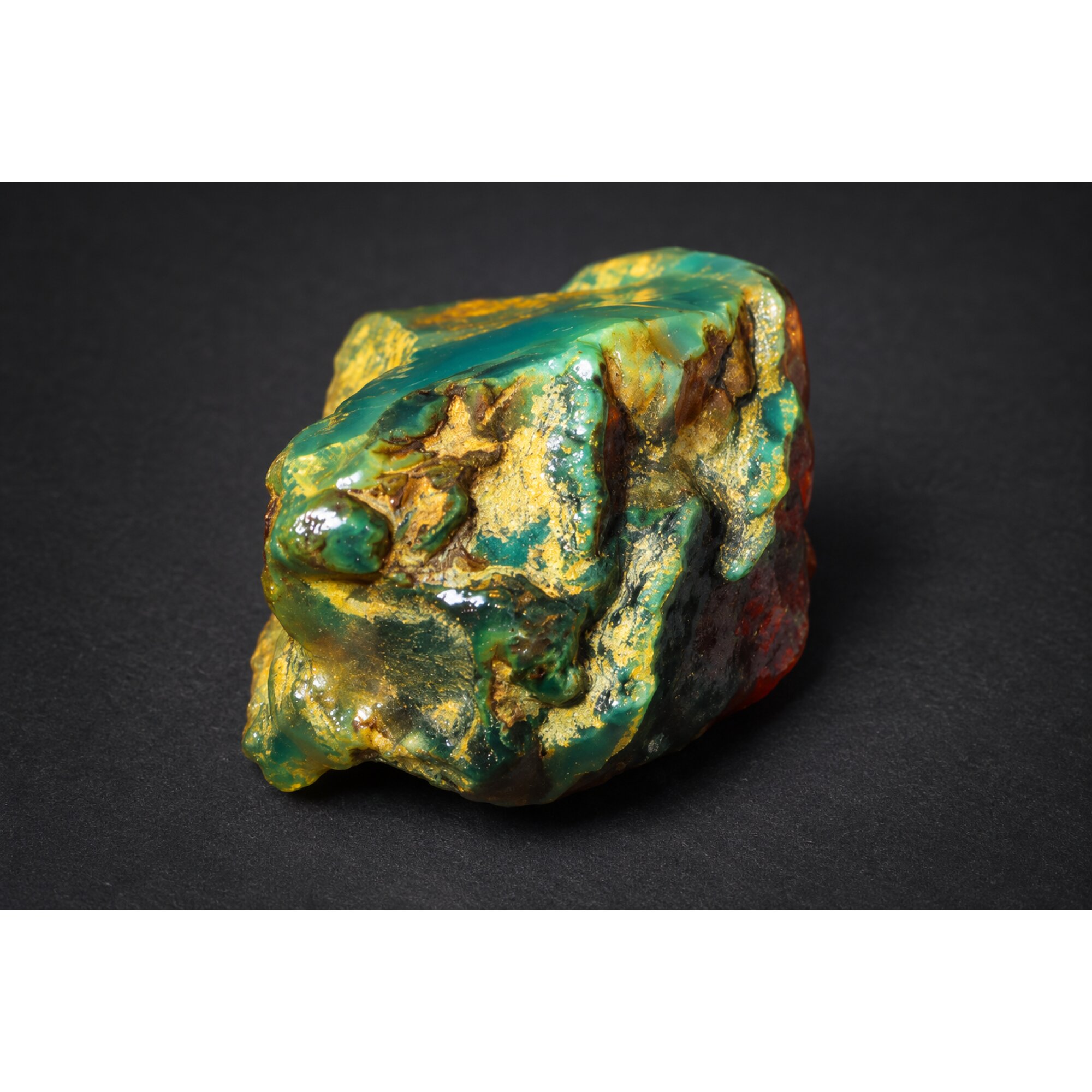 Authentic sky blue rough specimen Dominican amber 38mm – photo 8