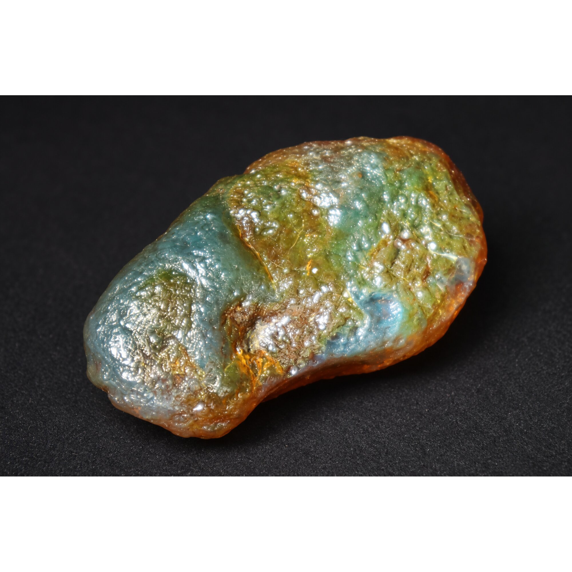 Genuine orange blue rough specimen Dominican amber 53mm – photo 4