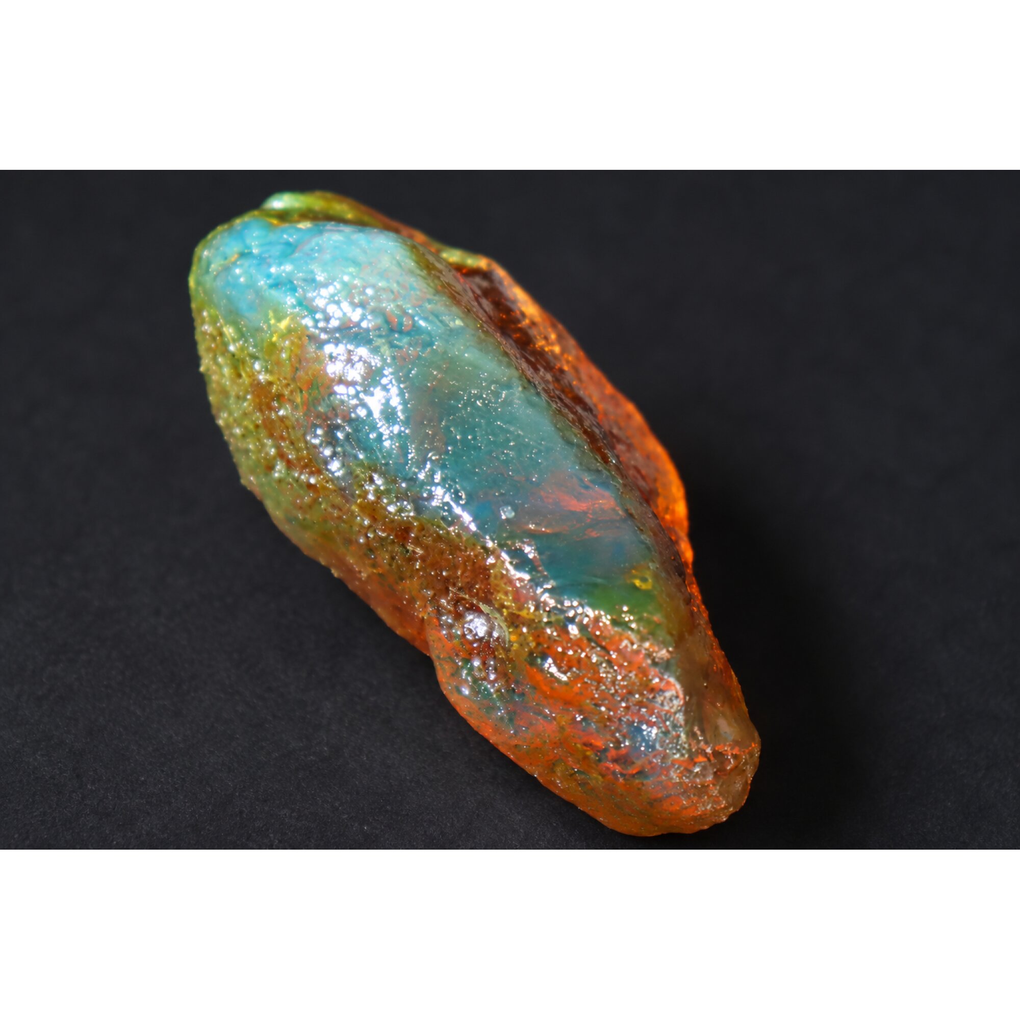 Genuine orange blue rough specimen Dominican amber 53mm – photo 10
