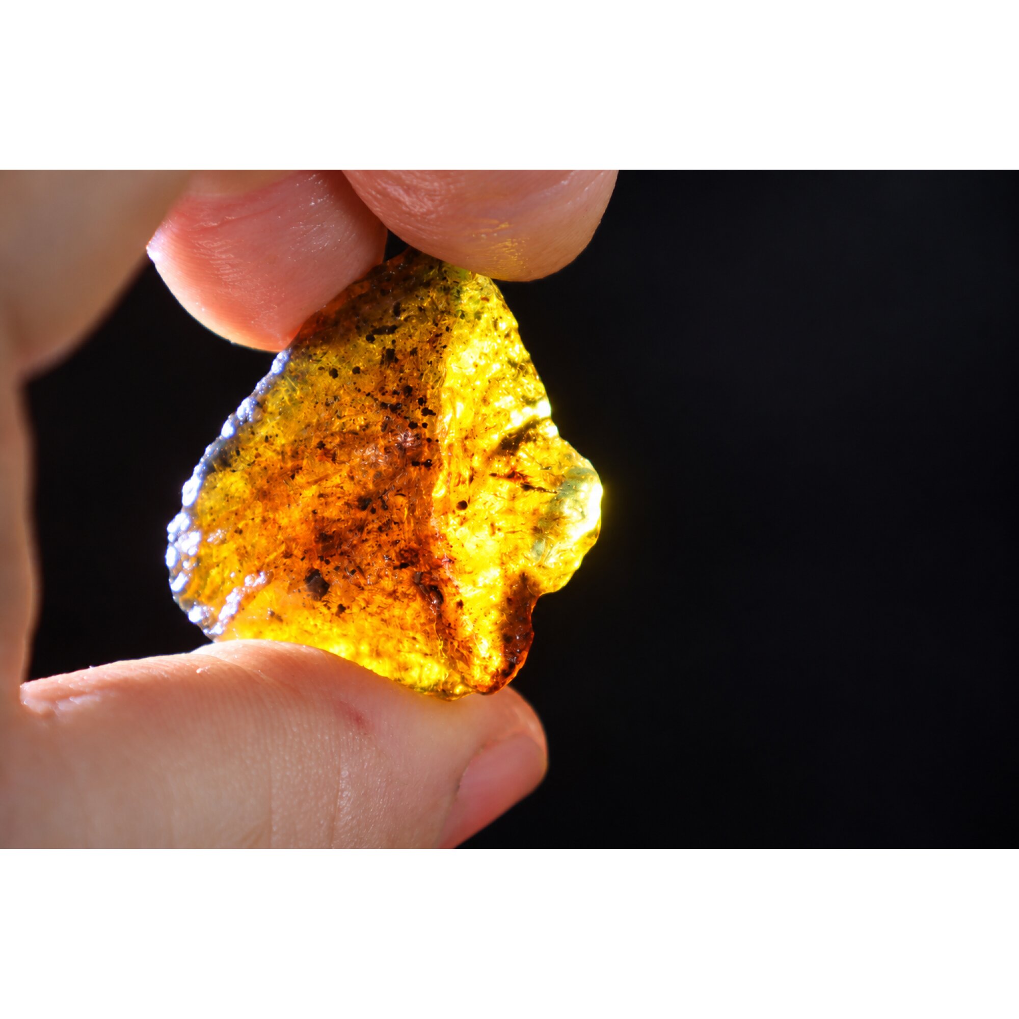 Authentic sky blue rough specimen Dominican amber 35mm – photo 11