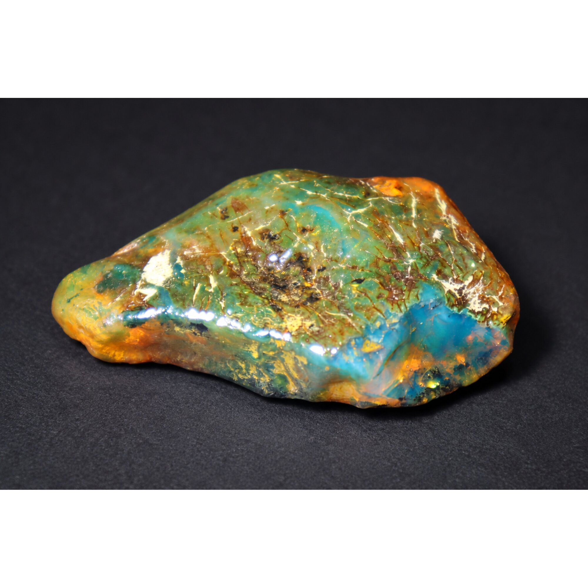 Genuine sky blue rough specimen Dominican amber 45mm – photo 17
