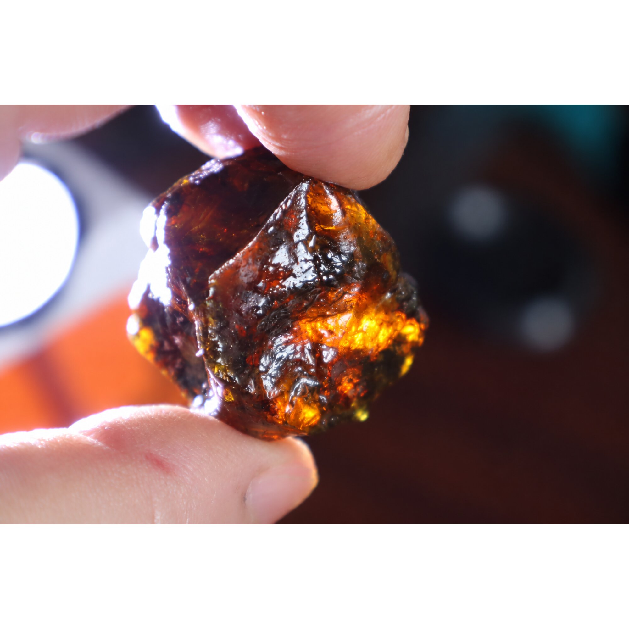 Genuine green blue rough specimen Dominican amber 35mm – photo 13