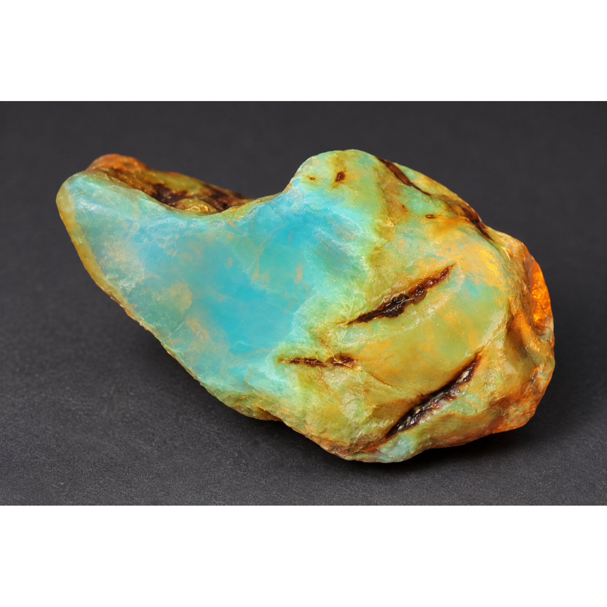 Genuine turquoise blue rough specimen Dominican amber 43mm – photo 10