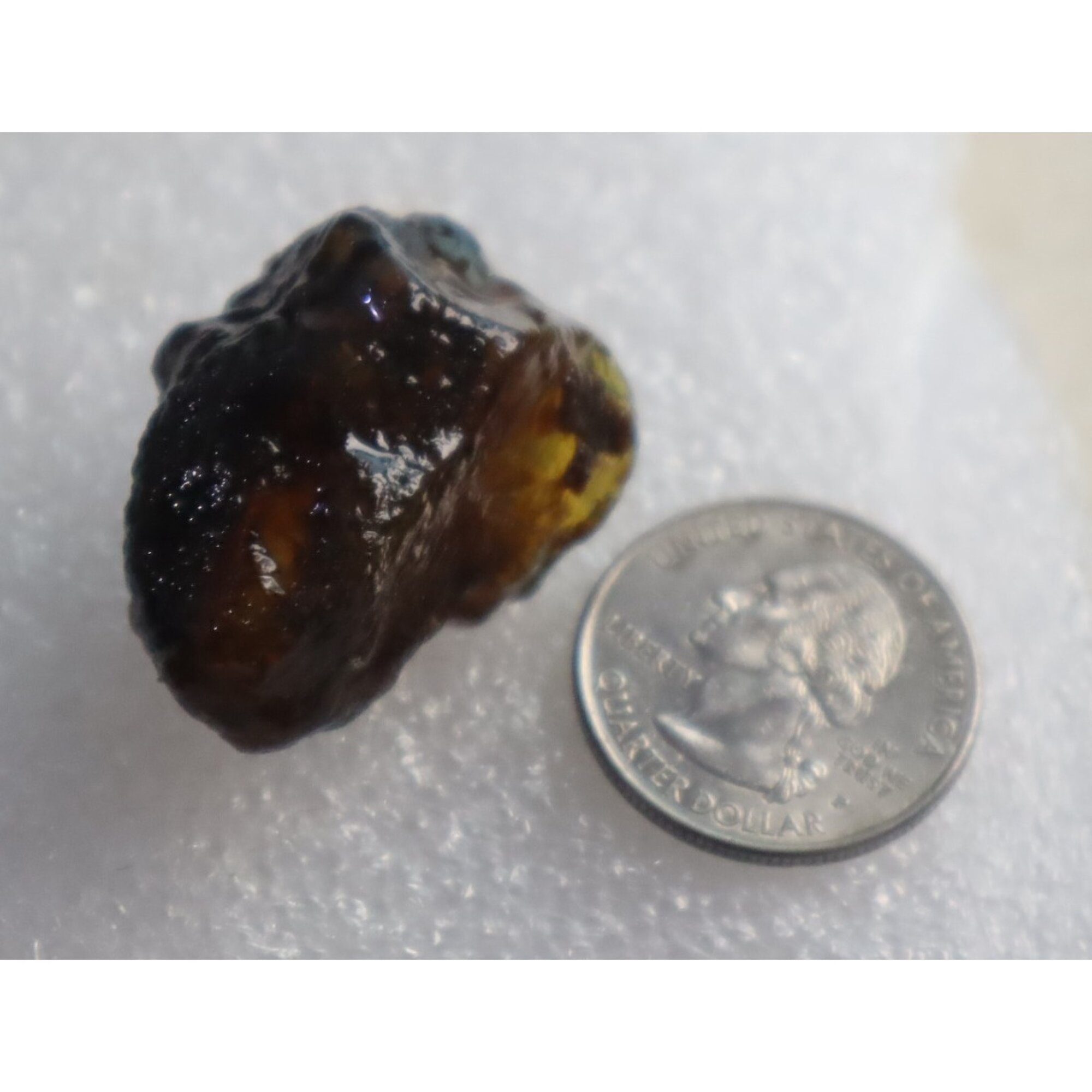 Authentic sky blue rough specimen Dominican amber 30mm – photo 13