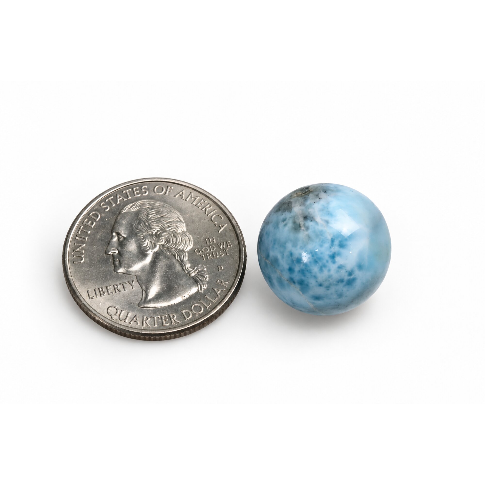 Original deep blue Dominican Larimar bead 16mm – photo 2