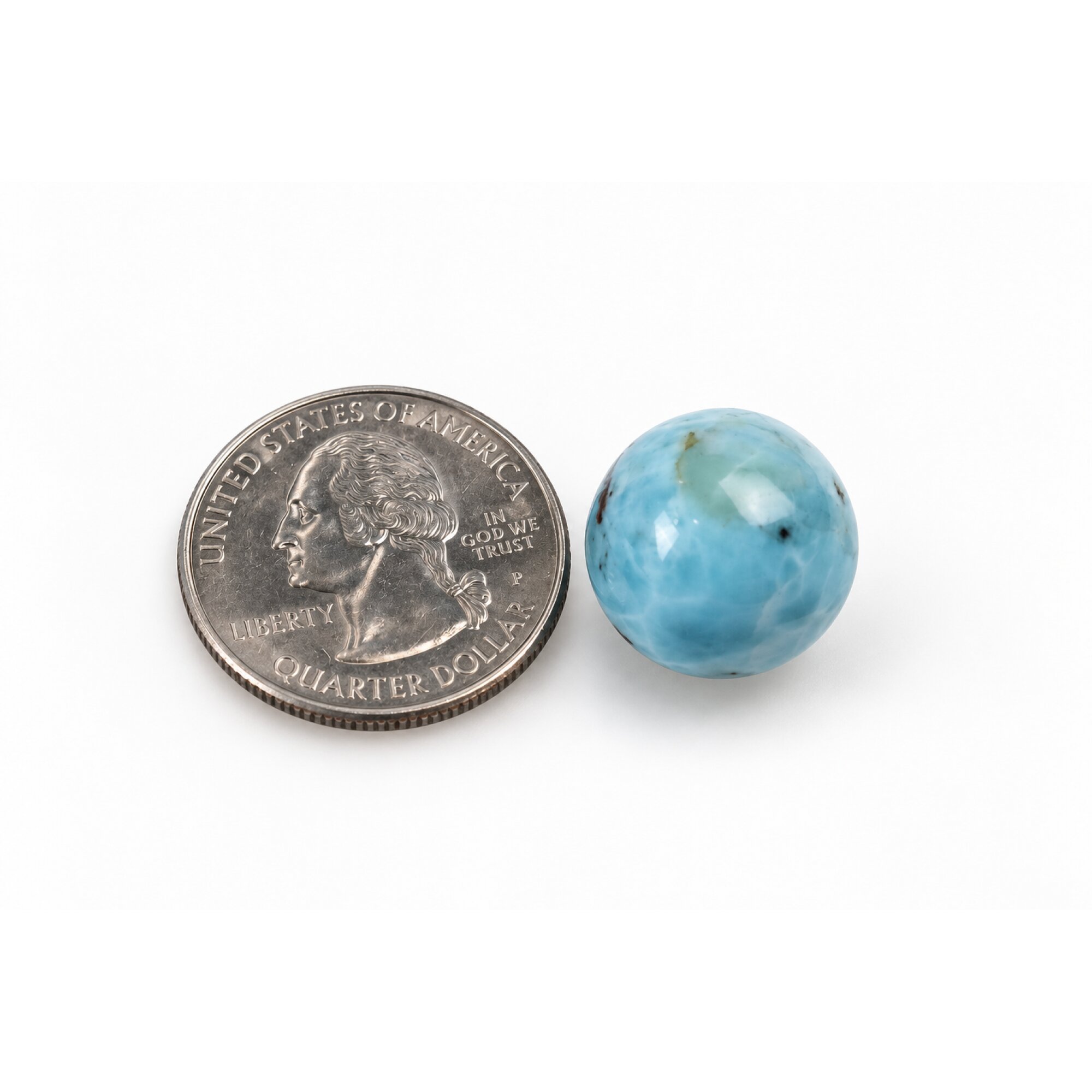 Genuine red blue Dominican Larimar bead 15mm – photo 3
