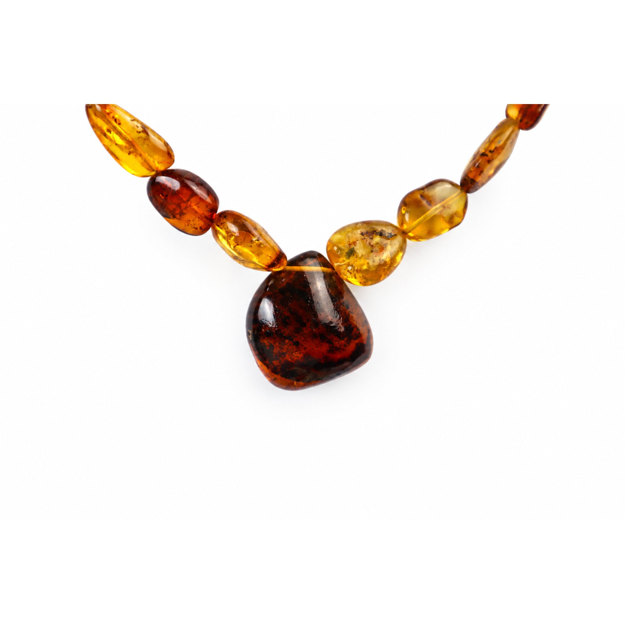Real green red Dominican amber sterling silver necklace 19.3in – photo 13