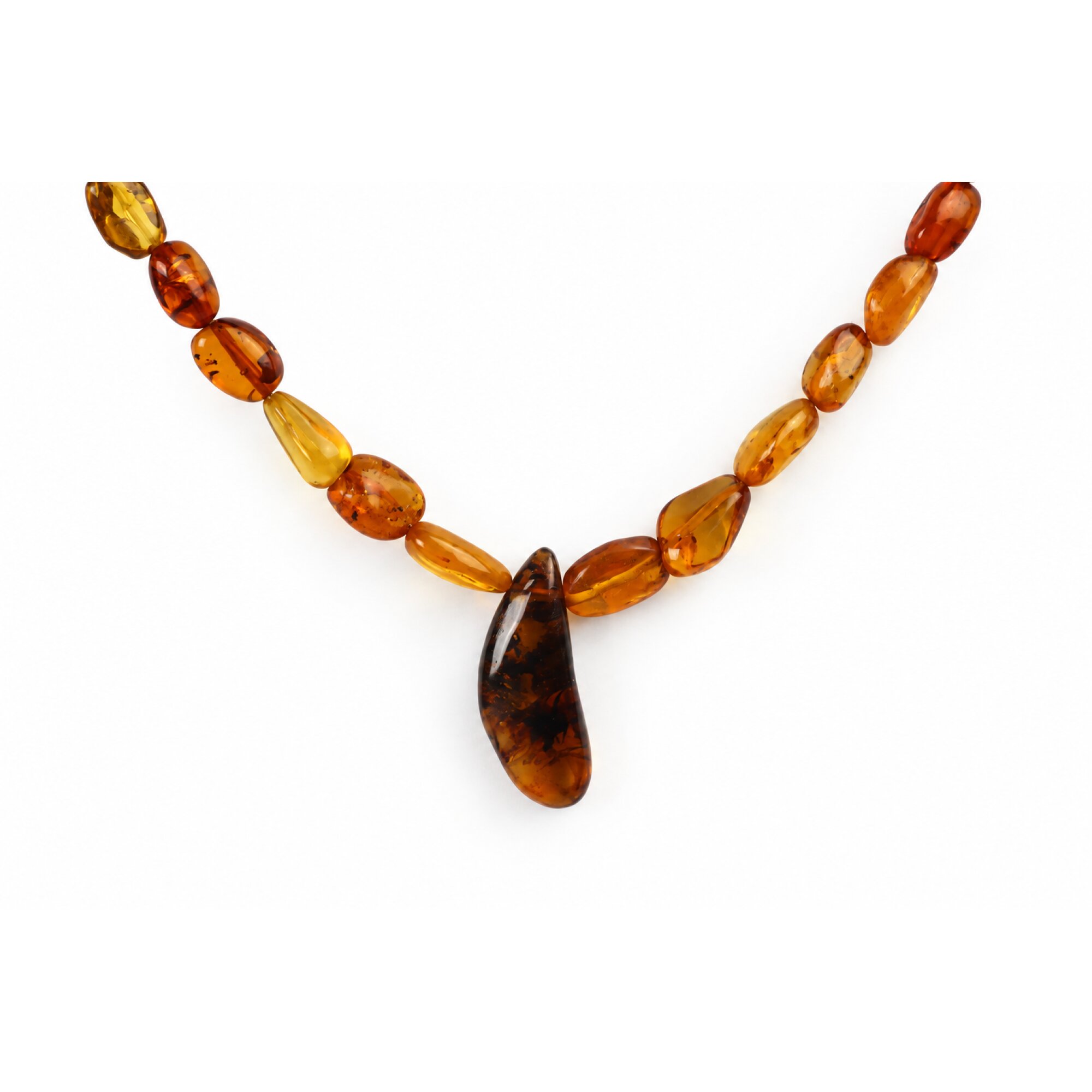 Boutique crafted green red Dominican amber sterling silver necklace 19.7in – photo 17