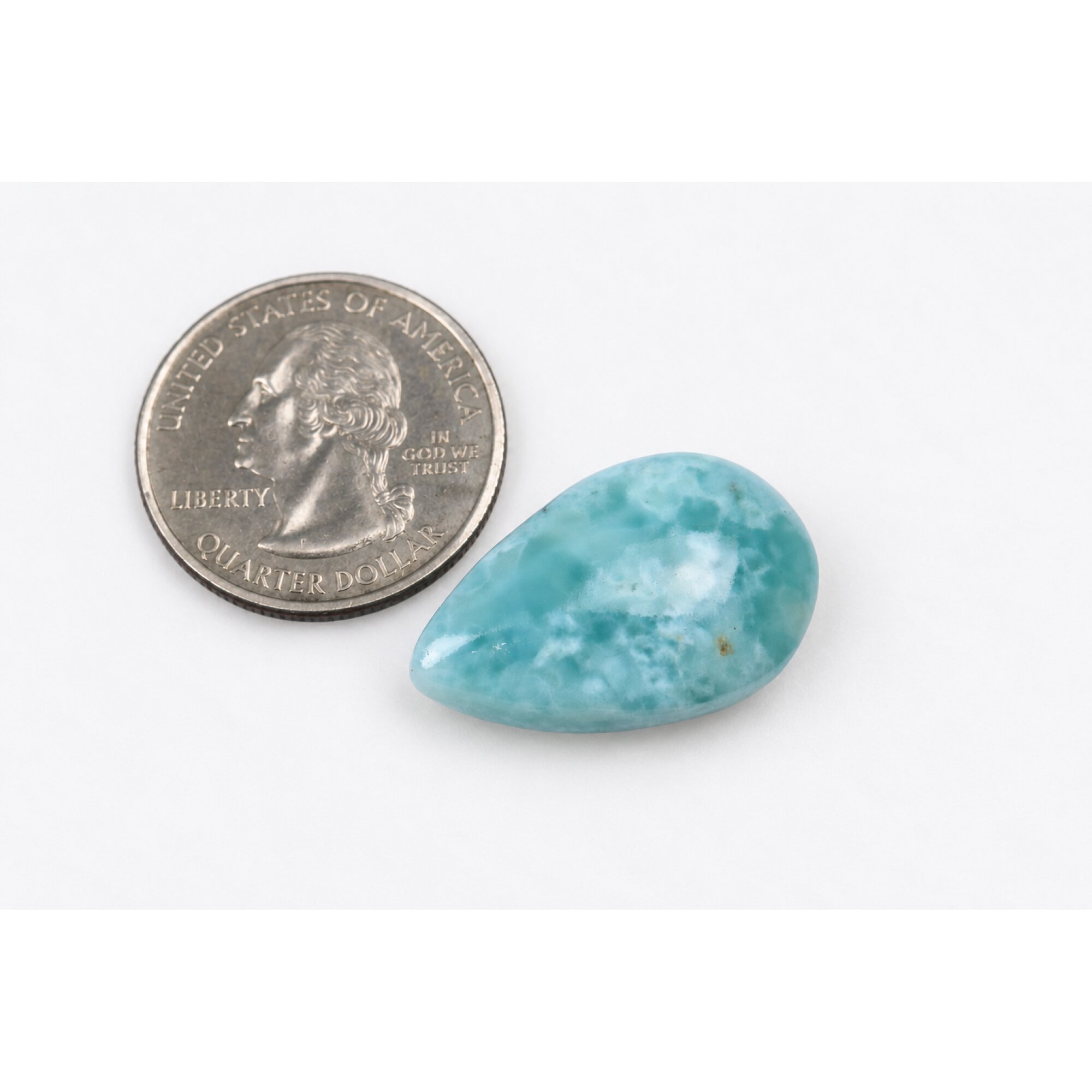 Authentic ocean blue polished Dominican Larimar 25mm – photo 2